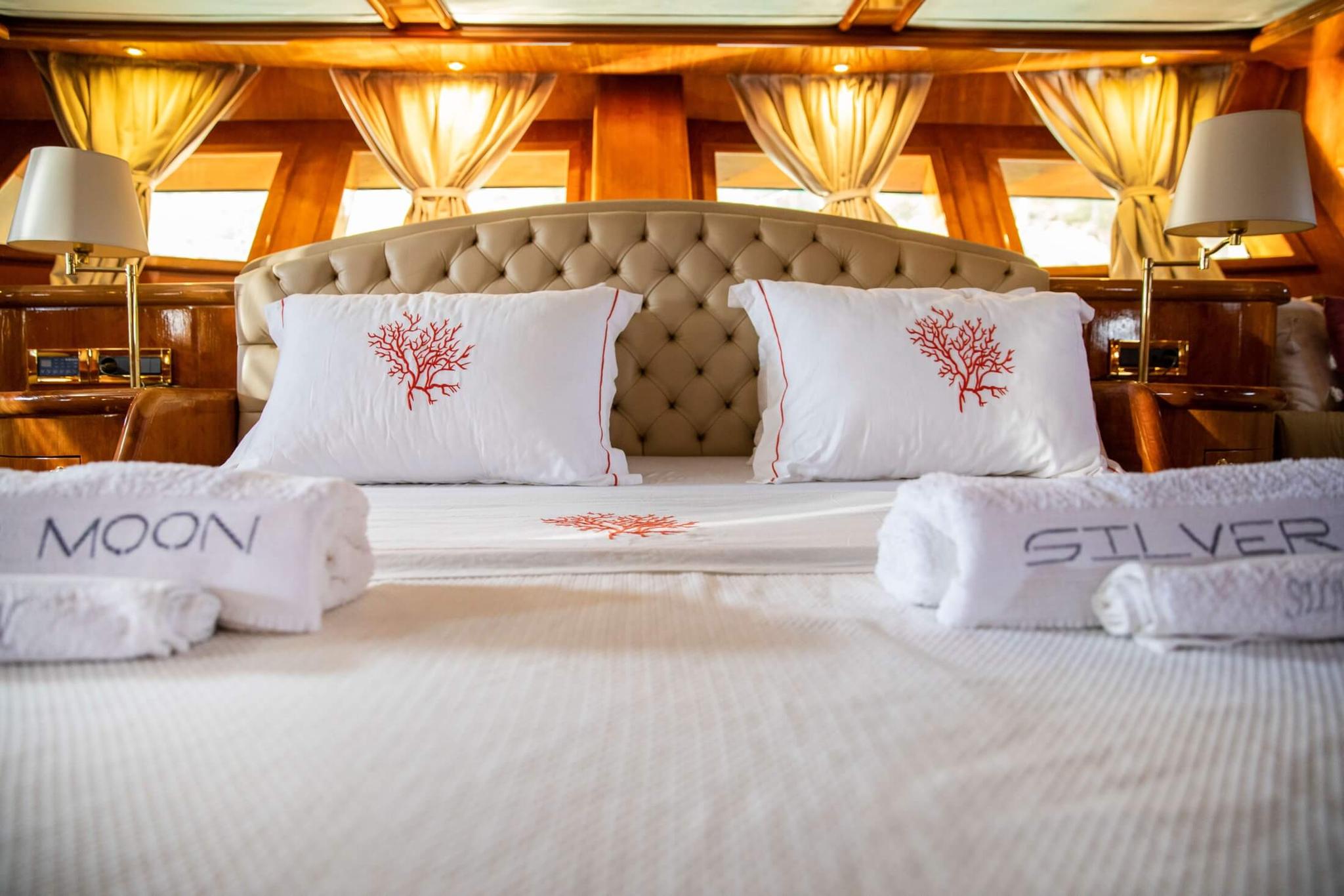 Silver Moon gulet accommodation interior cabin in Türkiye