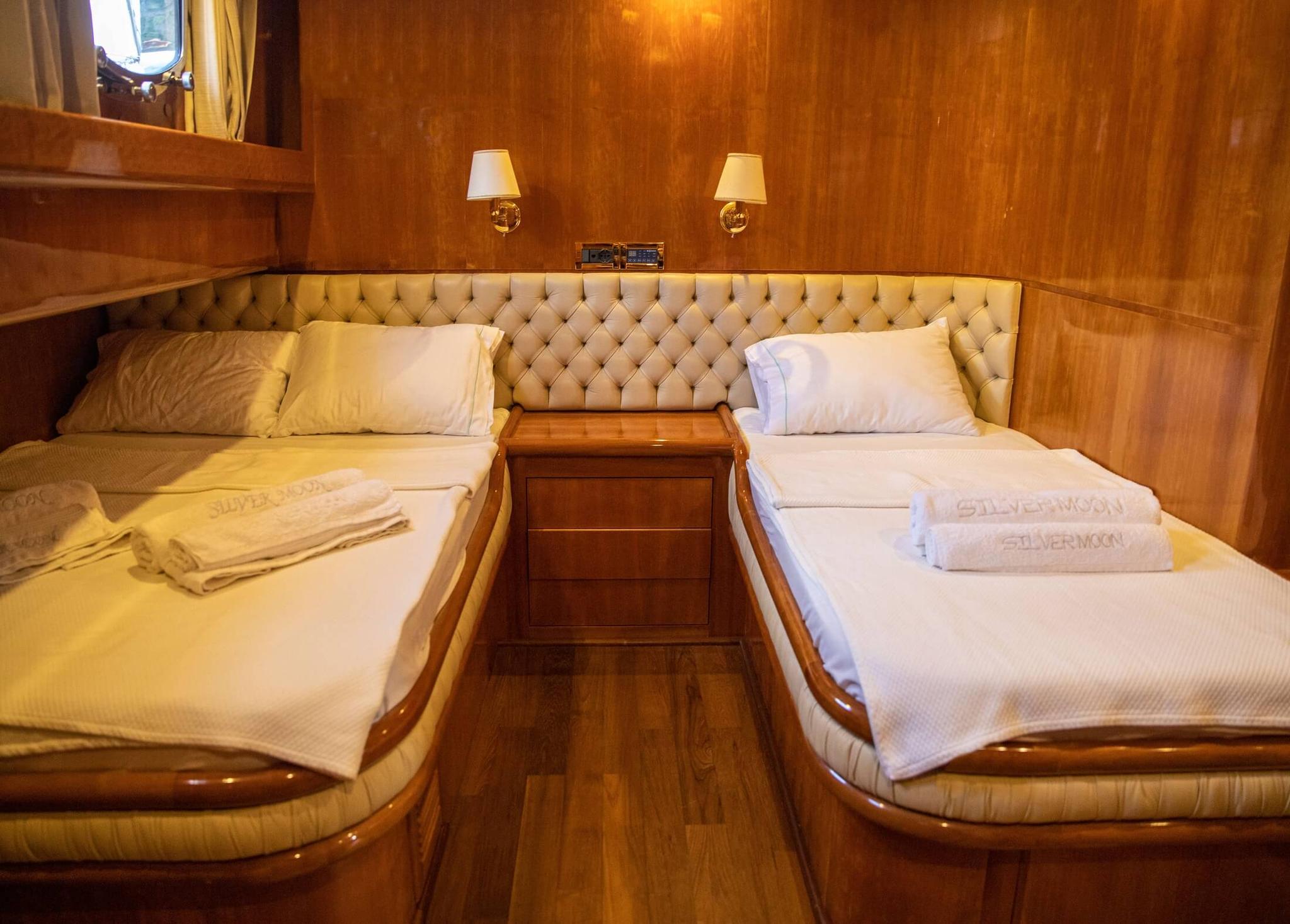 Silver Moon gulet accommodation interior cabin in Türkiye