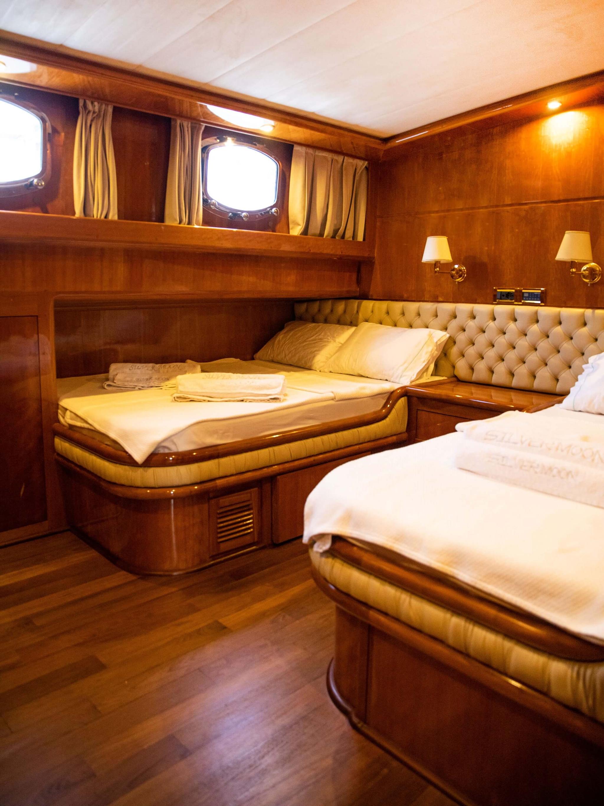 Silver Moon gulet accommodation interior cabin in Türkiye
