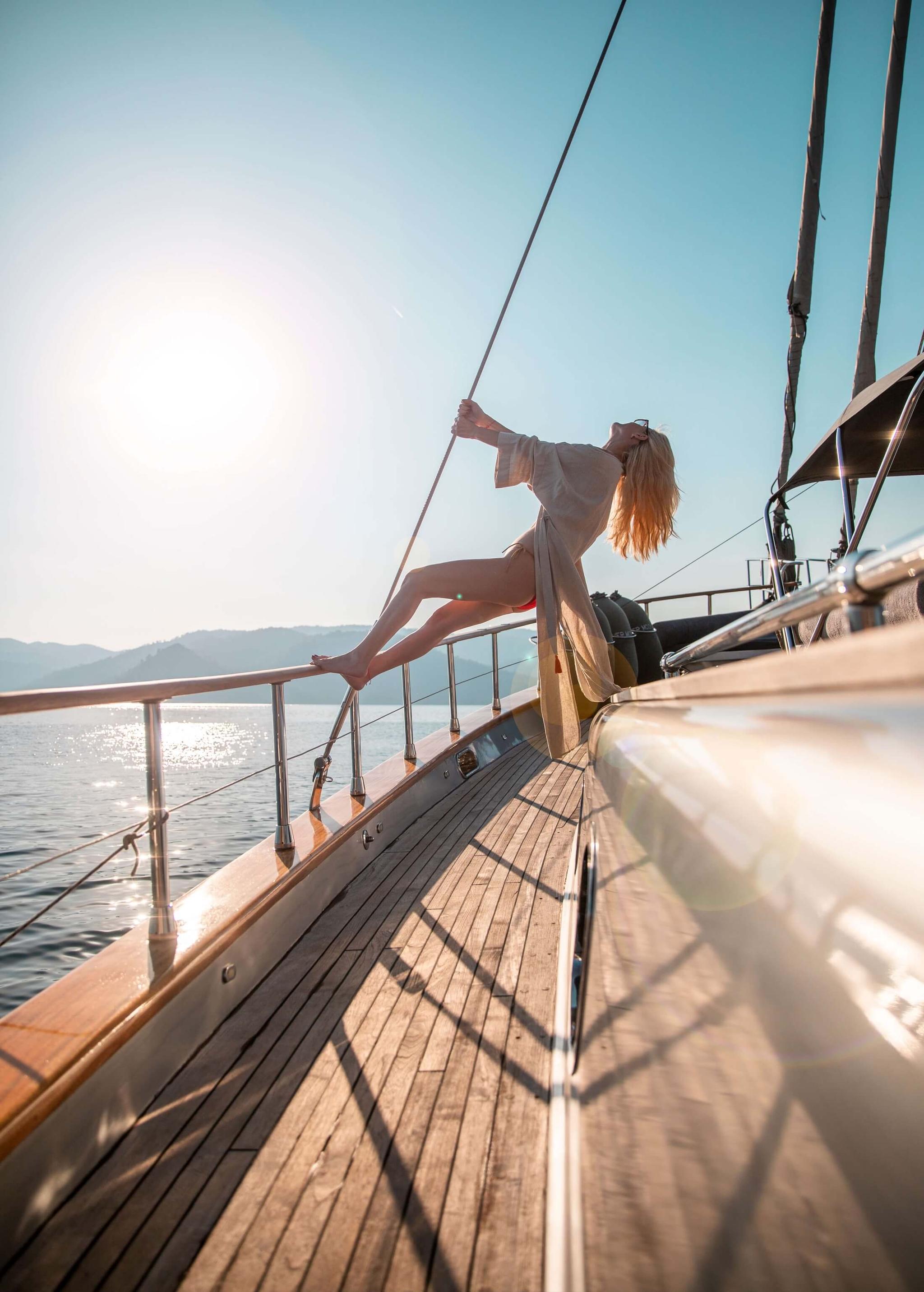 Silver Moon gulet amenities exterior deck in Türkiye