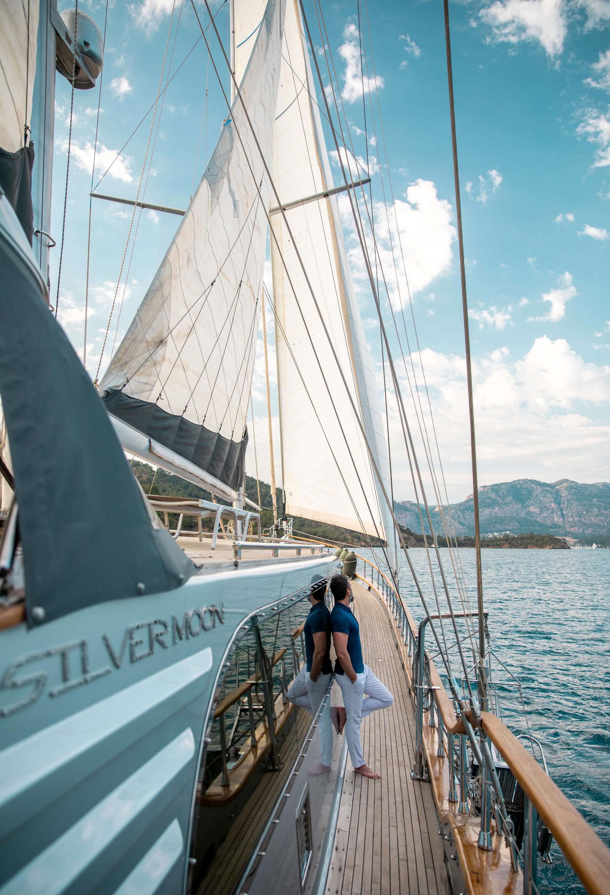 Silver Moon gulet amenities exterior deck in Türkiye