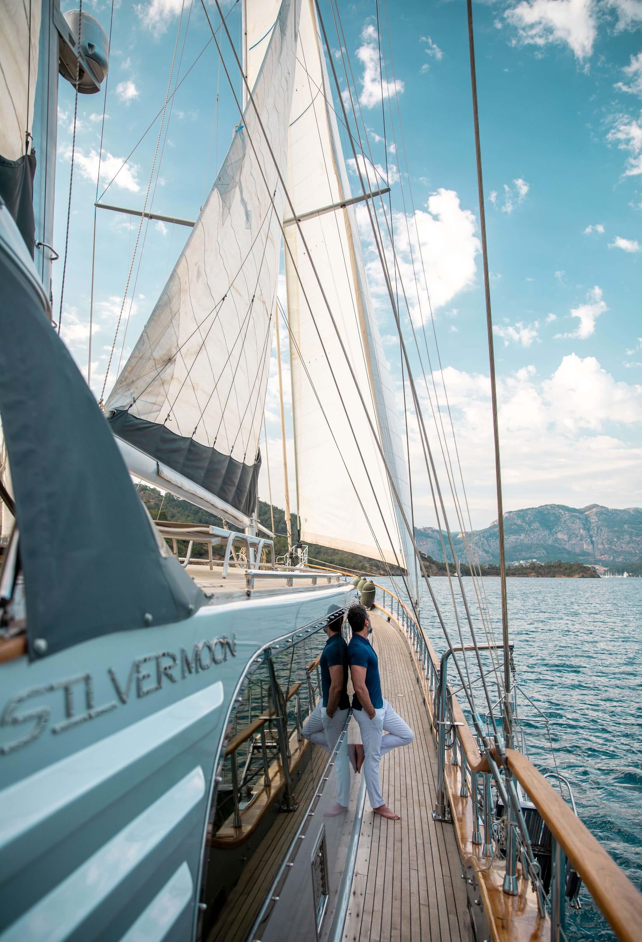 Silver Moon gulet amenities exterior deck in Türkiye