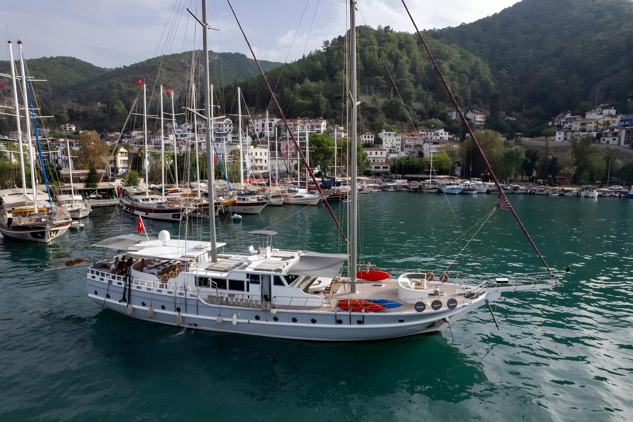 Diamond Lila gulet amenities aerial view in Türkiye