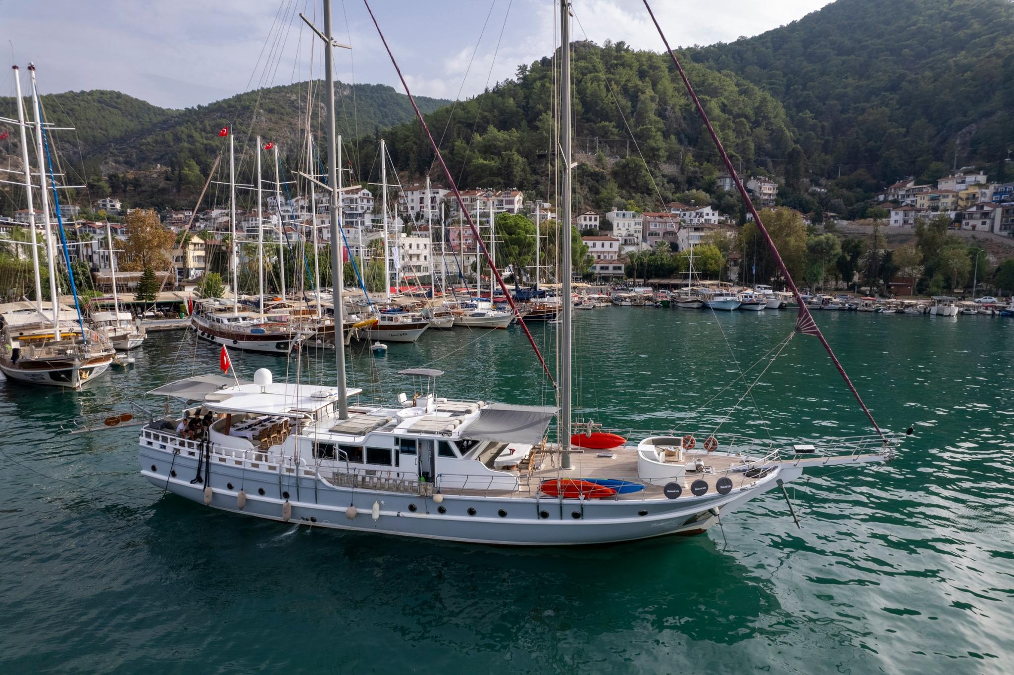 Diamond Lila gulet amenities aerial view in Türkiye