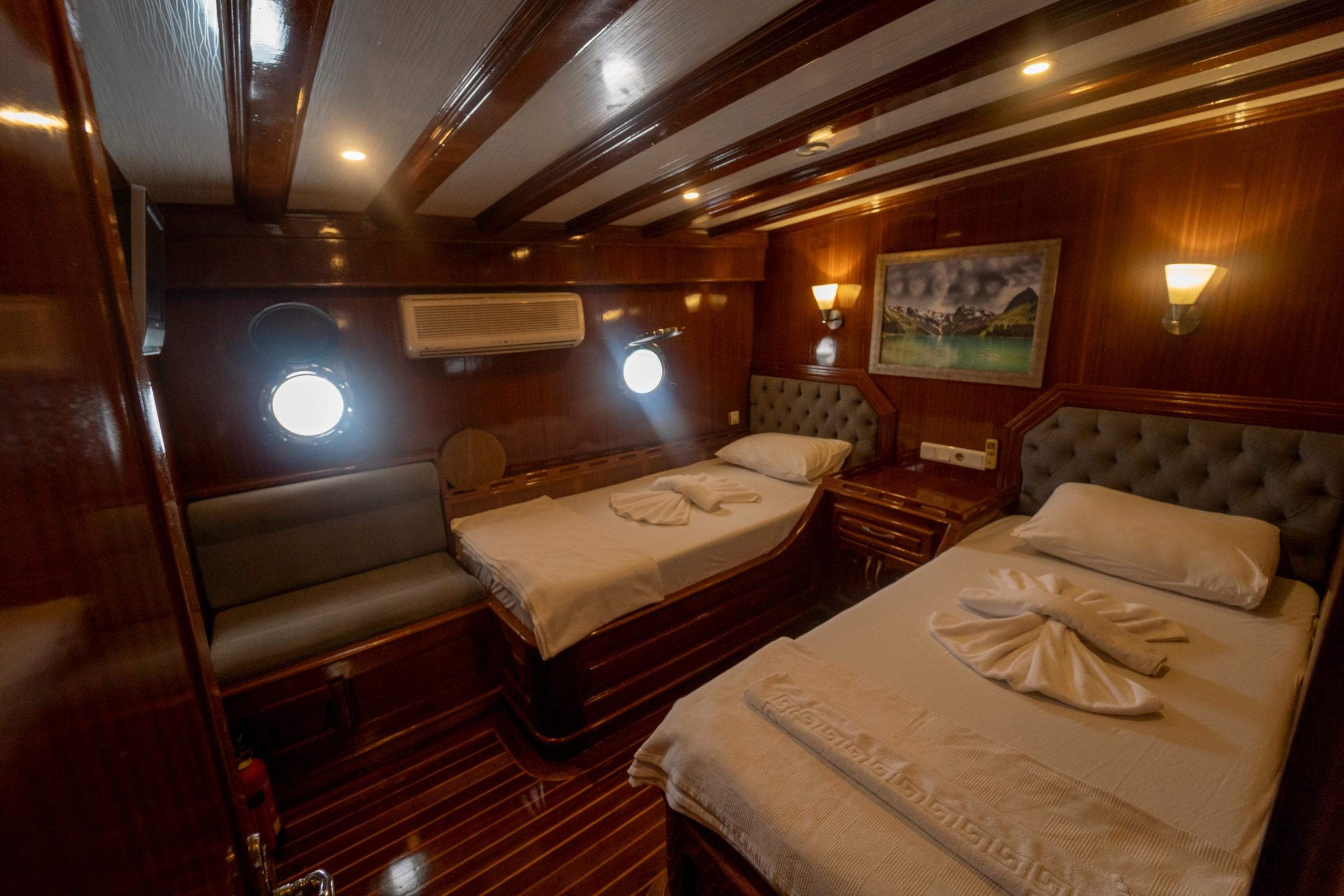 Diamond Lila gulet accommodation interior cabin in Türkiye