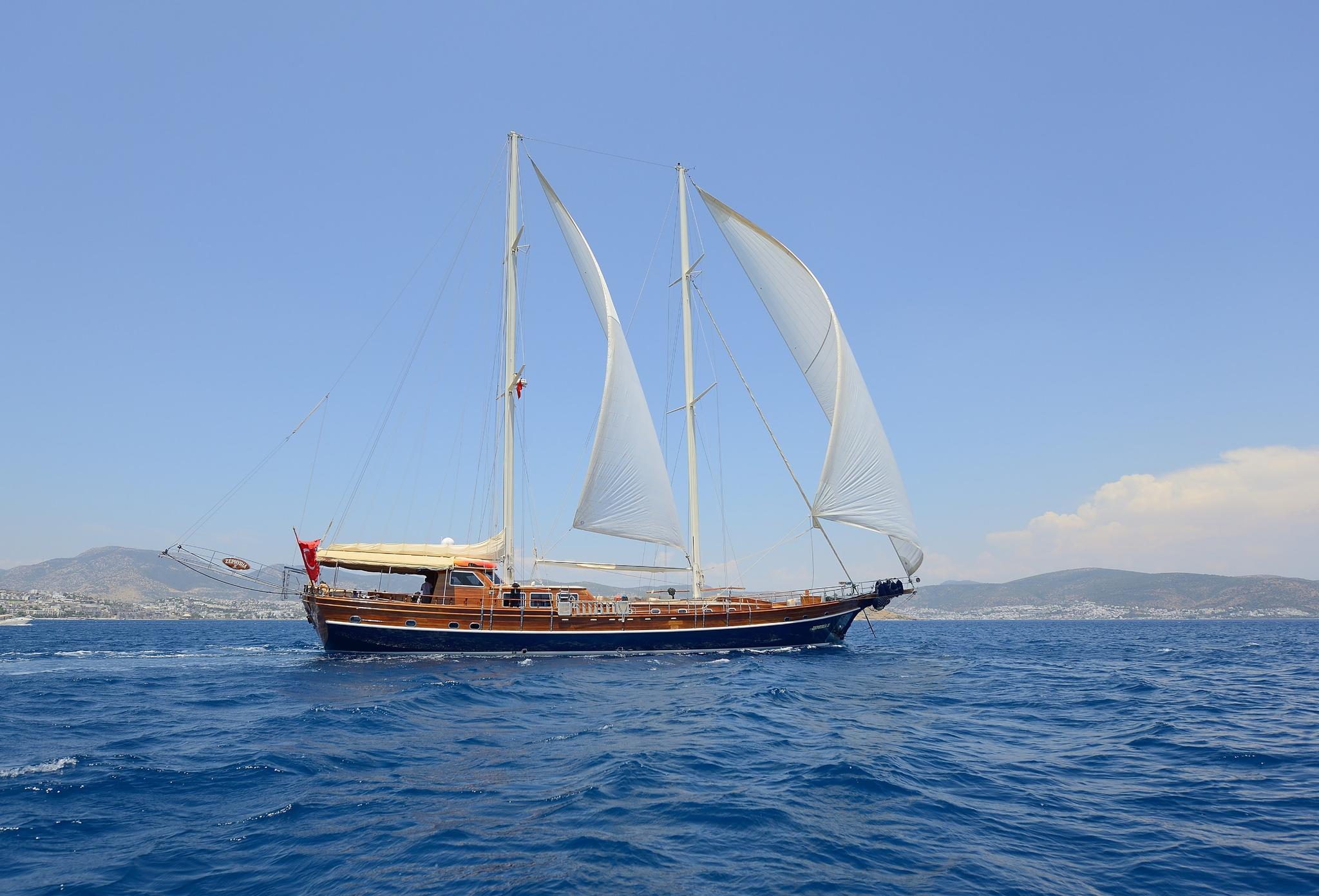 Zephyria II gulet amenities aerial view in Türkiye
