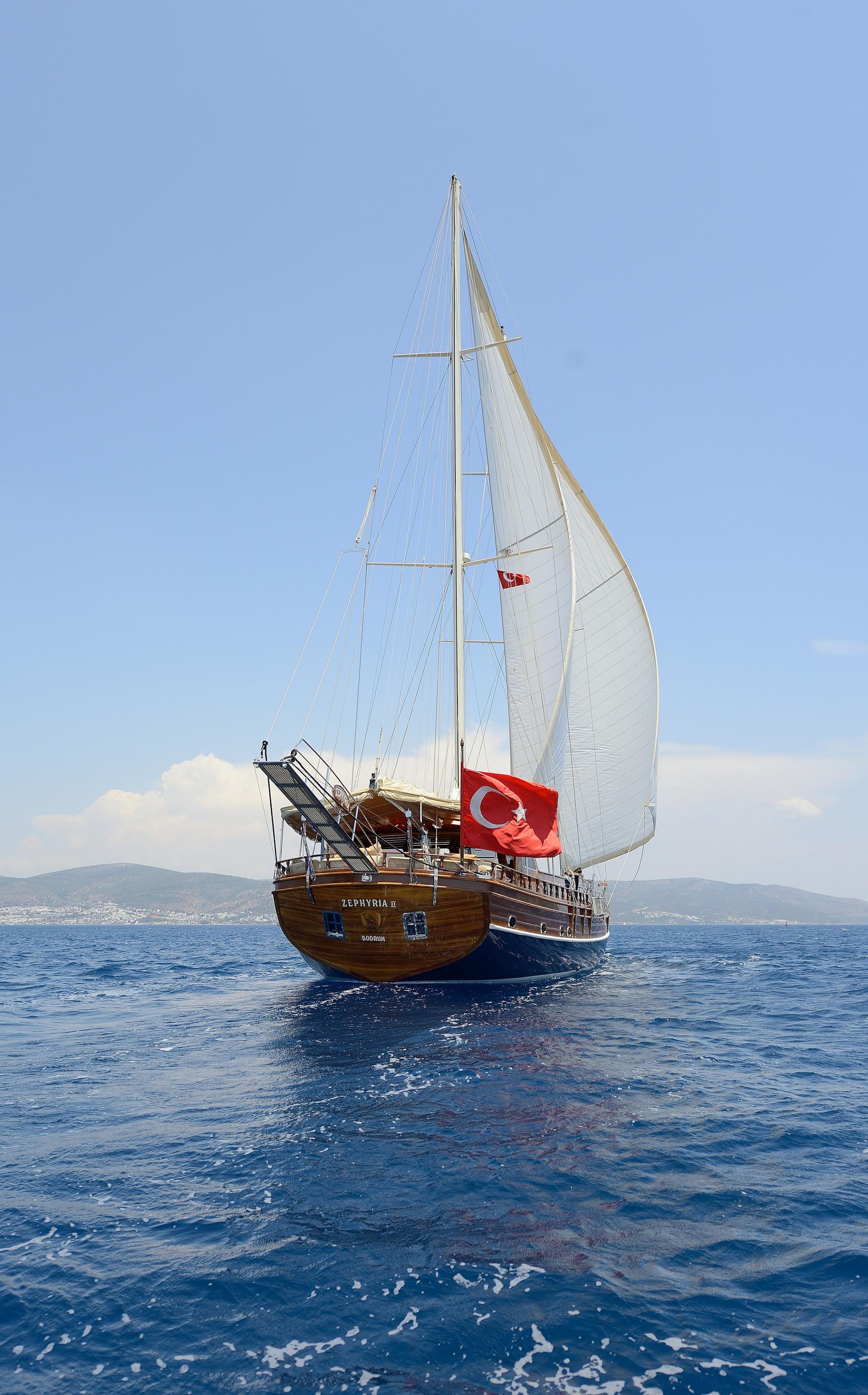 Zephyria II gulet amenities aerial view in Türkiye