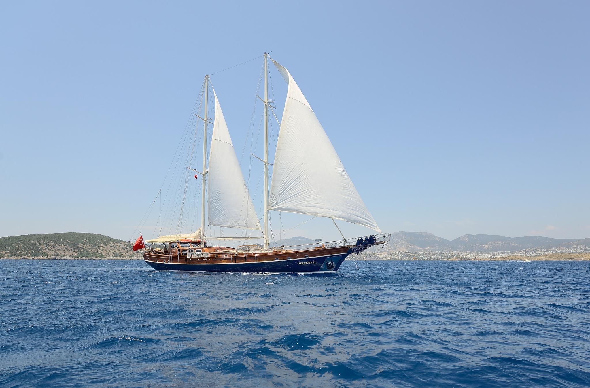 Zephyria II gulet amenities aerial view in Türkiye
