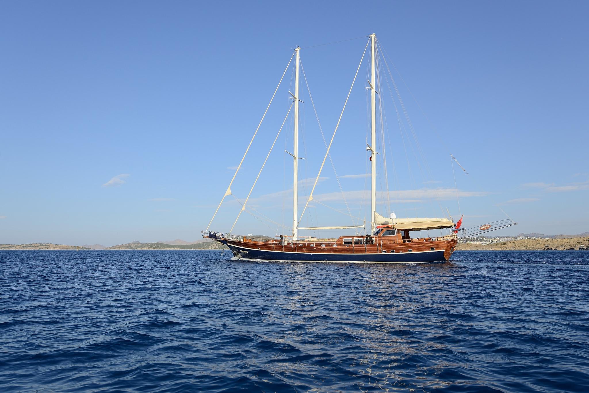 Zephyria II gulet amenities aerial view in Türkiye