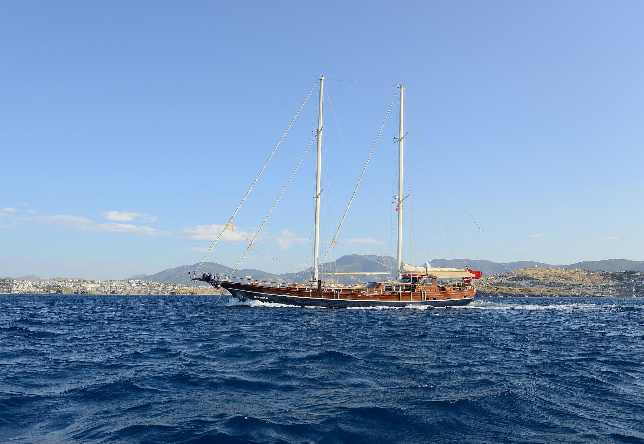 Zephyria II gulet amenities aerial view in Türkiye