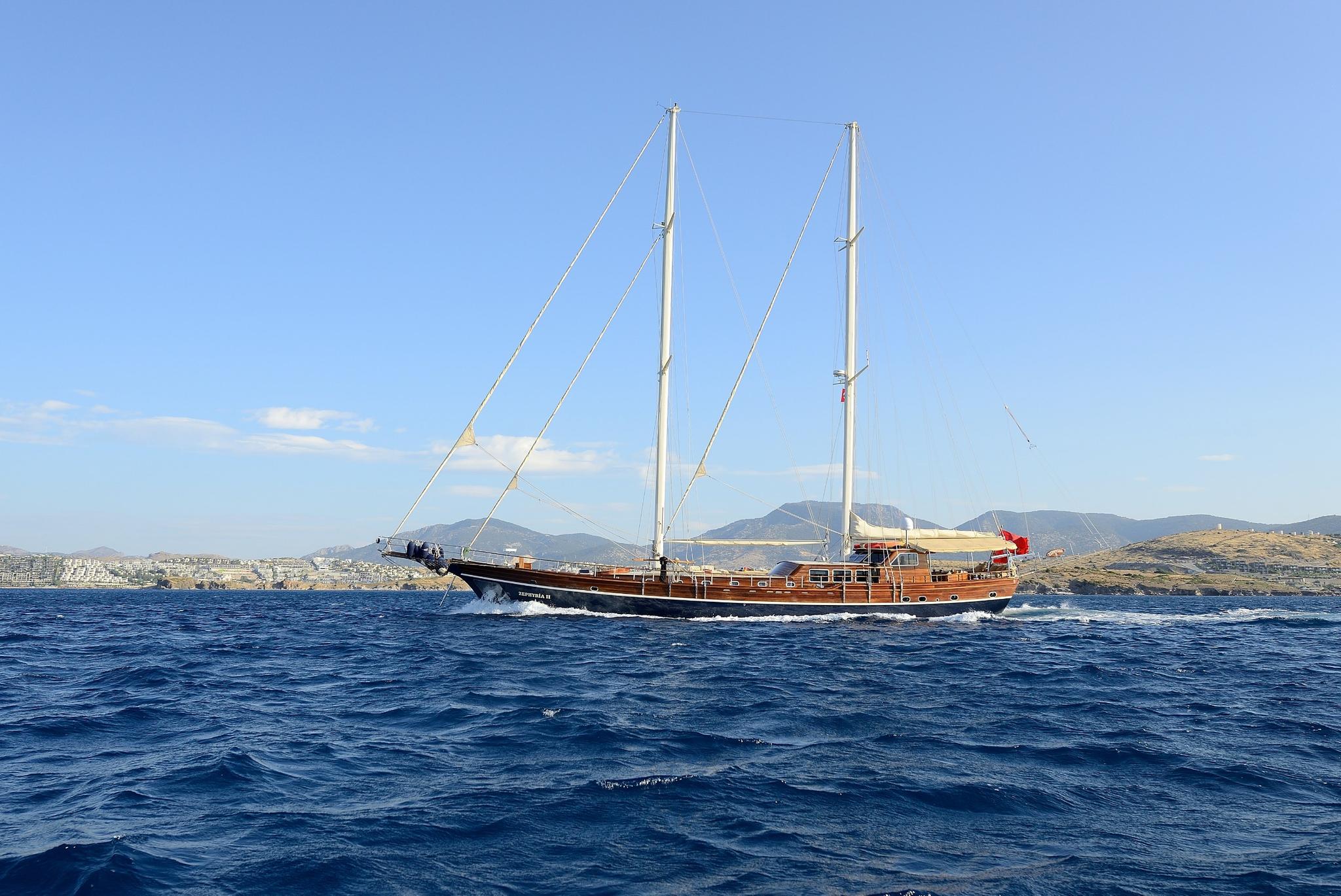 Zephyria II gulet amenities aerial view in Türkiye