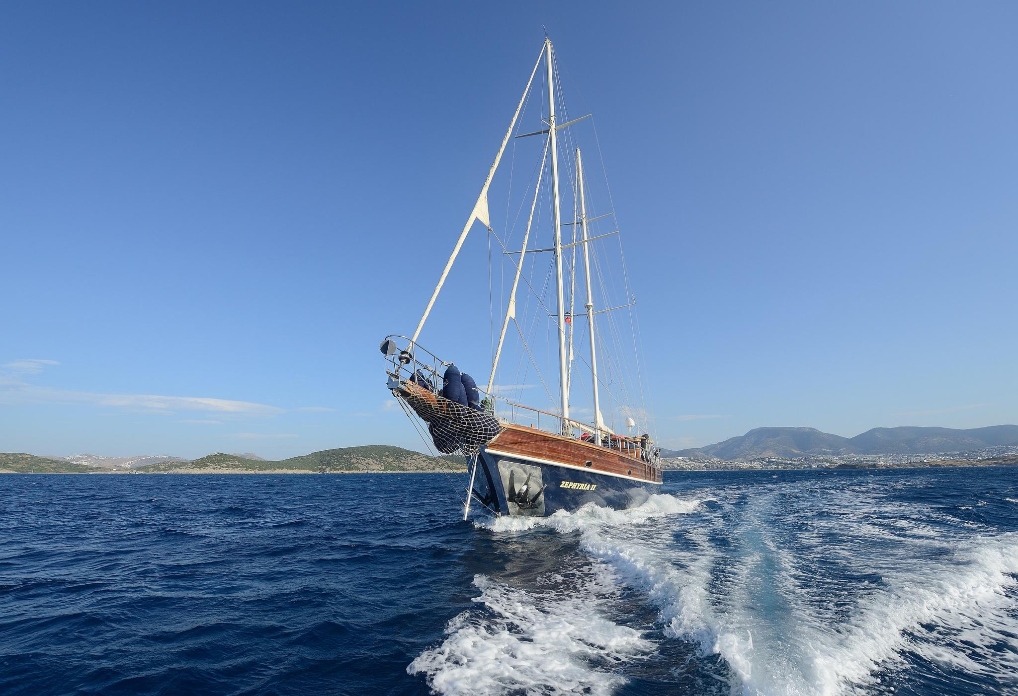 Zephyria II gulet amenities aerial view in Türkiye