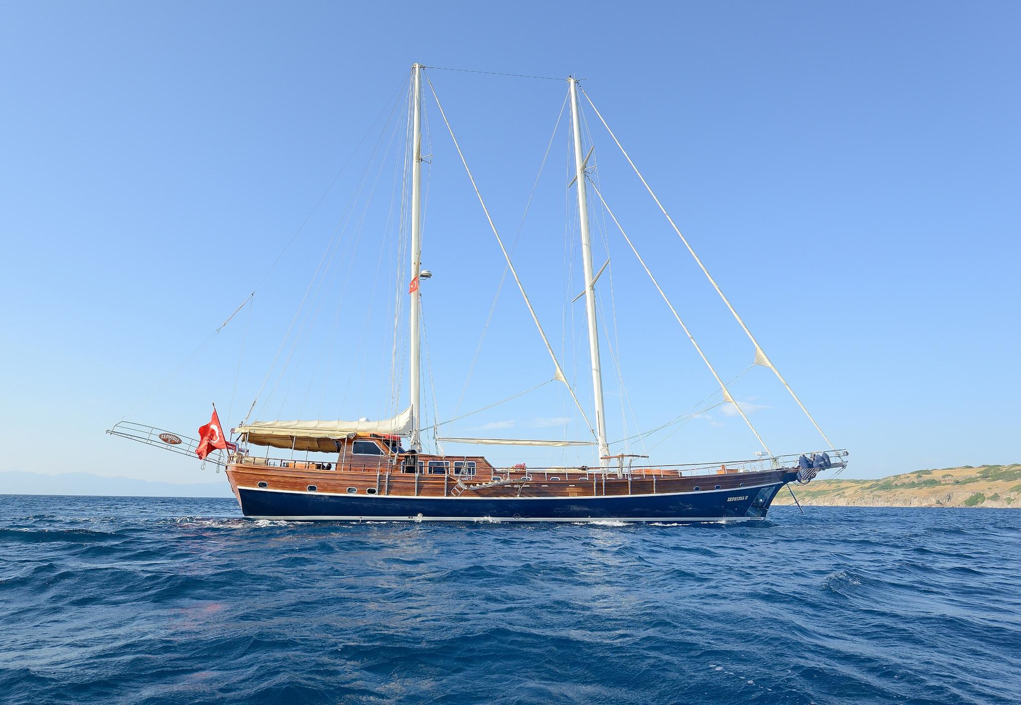 Zephyria II gulet amenities aerial view in Türkiye