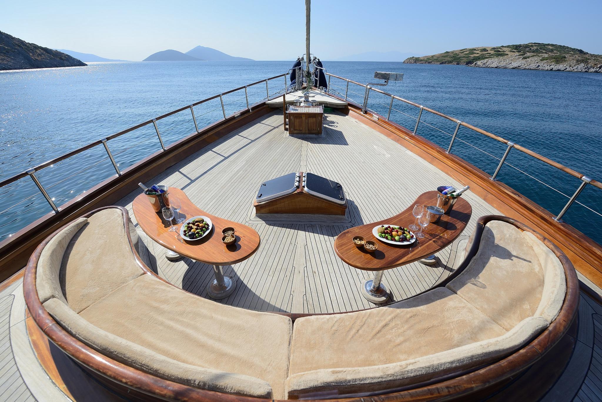 Zephyria II gulet amenities exterior deck in Türkiye