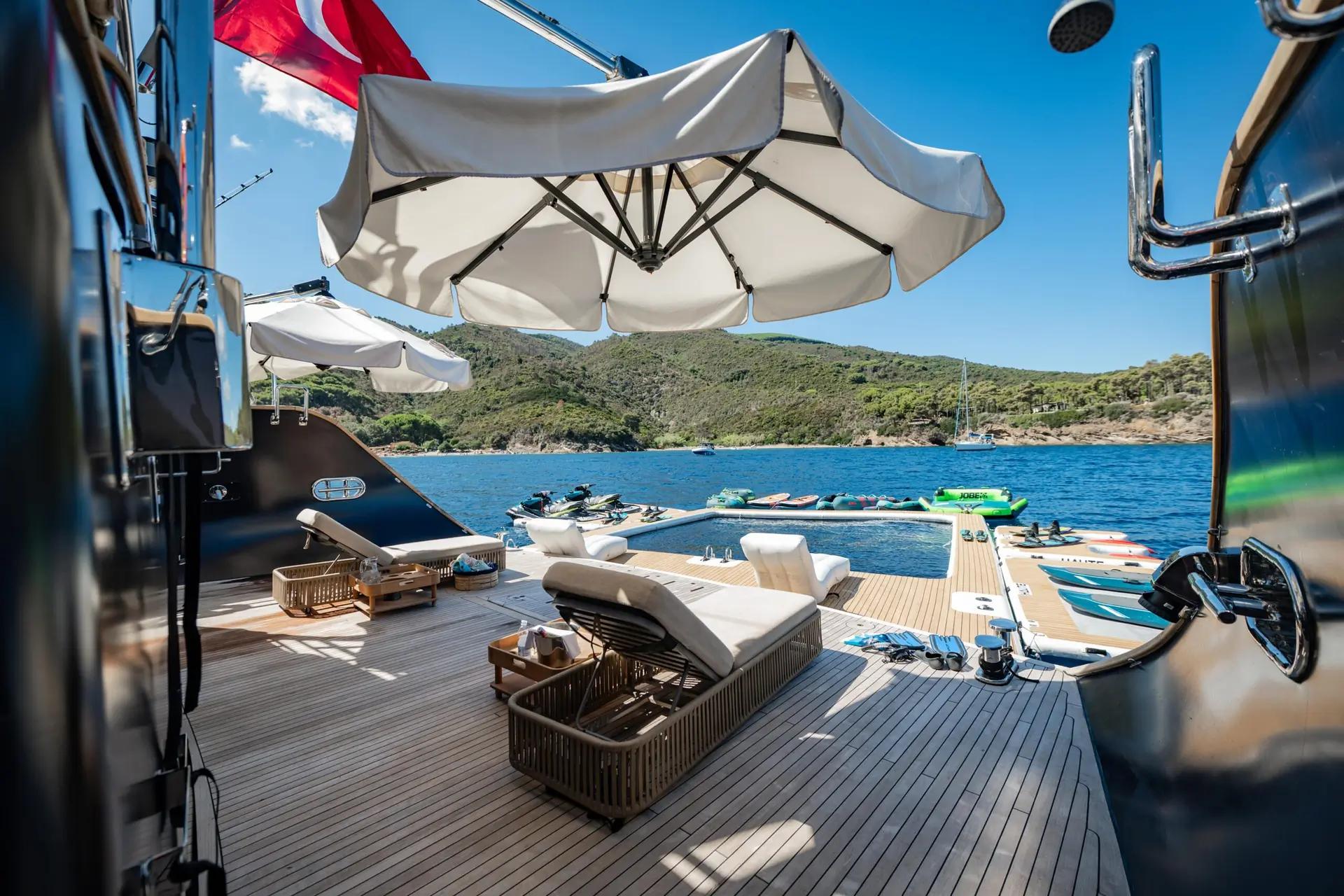 Oguz Khan gulet amenities interior cabin in Türkiye