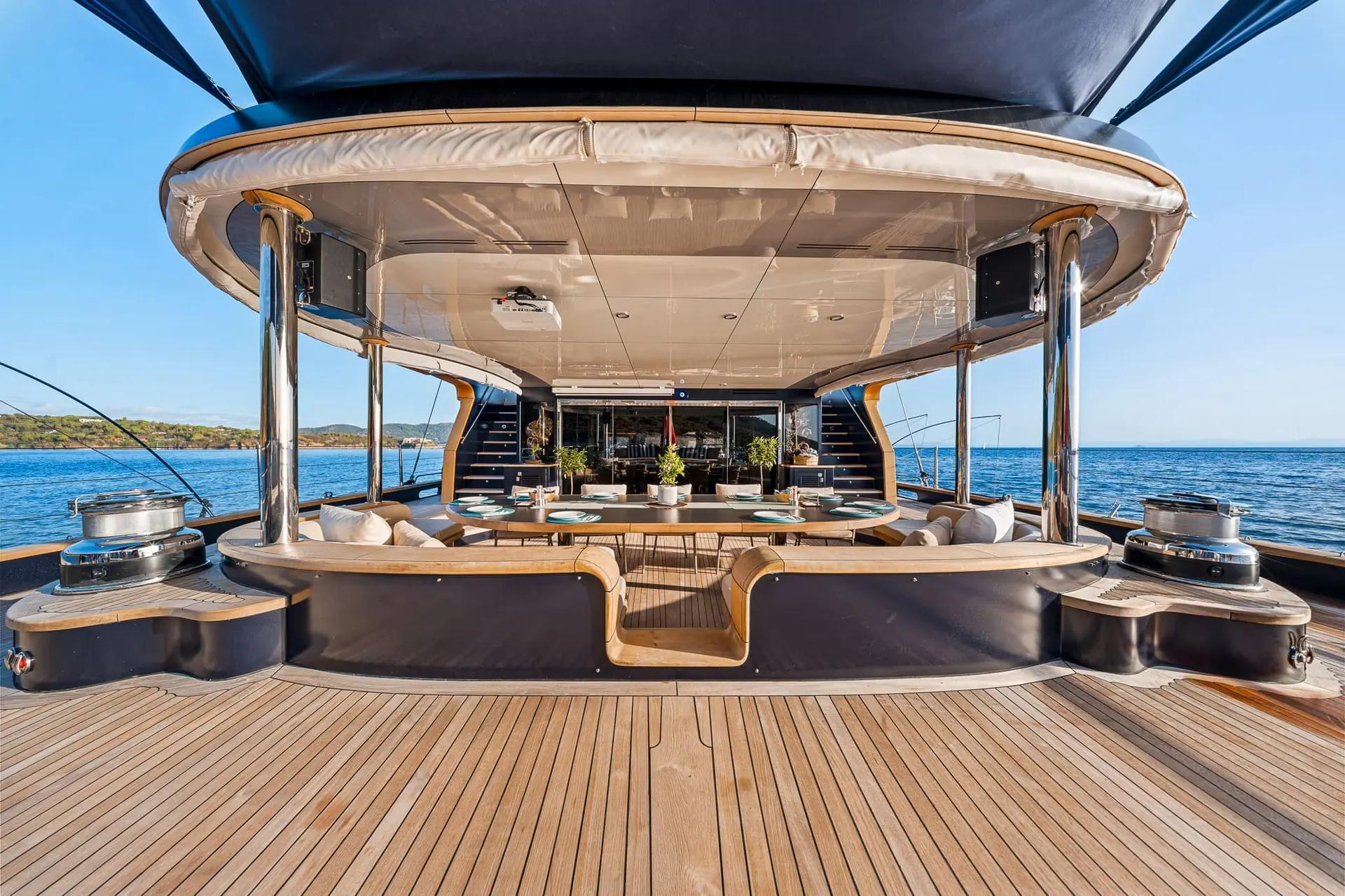 Oguz Khan gulet amenities exterior deck in Türkiye