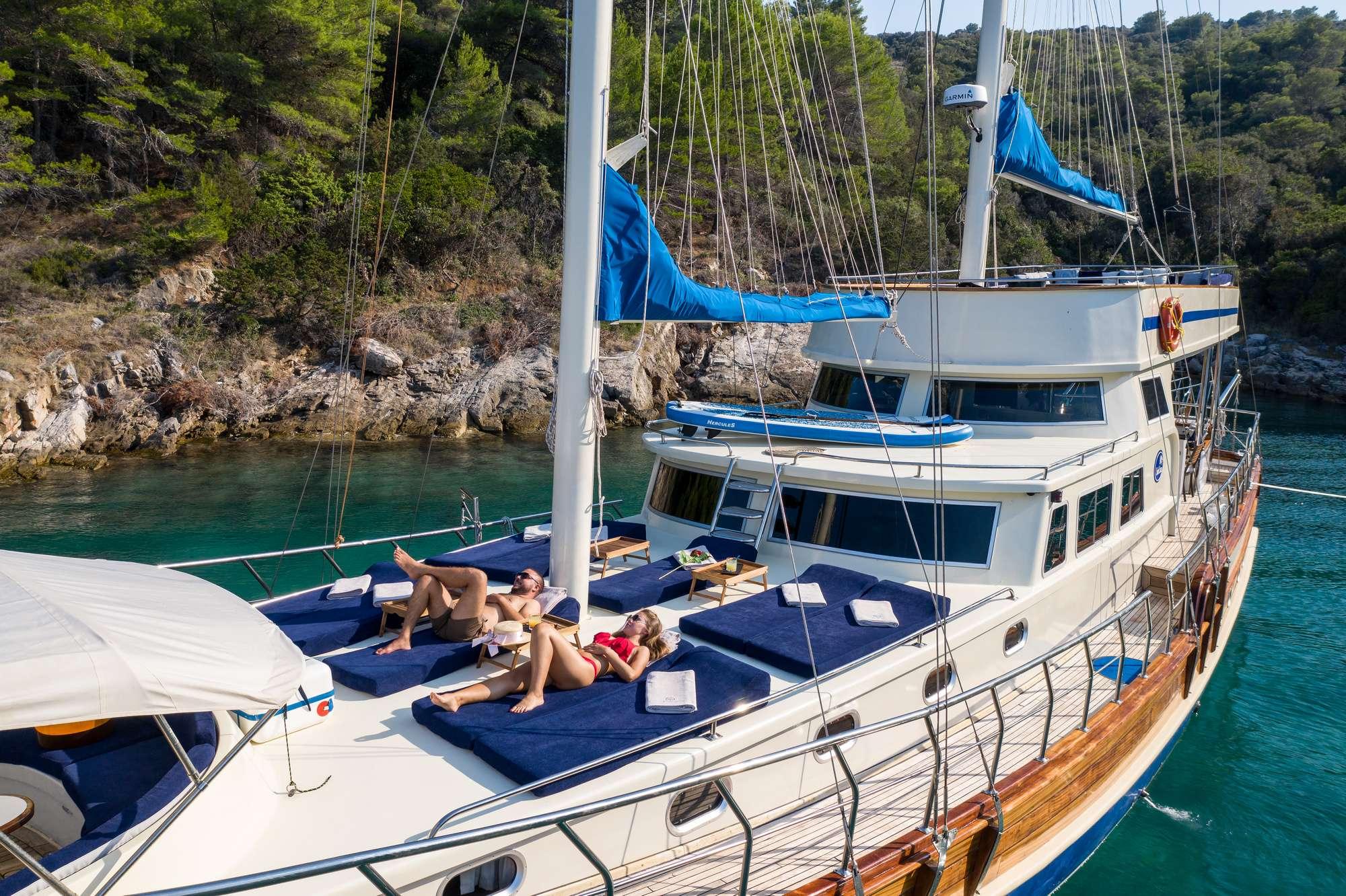 Saint Luca gulet amenities exterior deck in Croatia