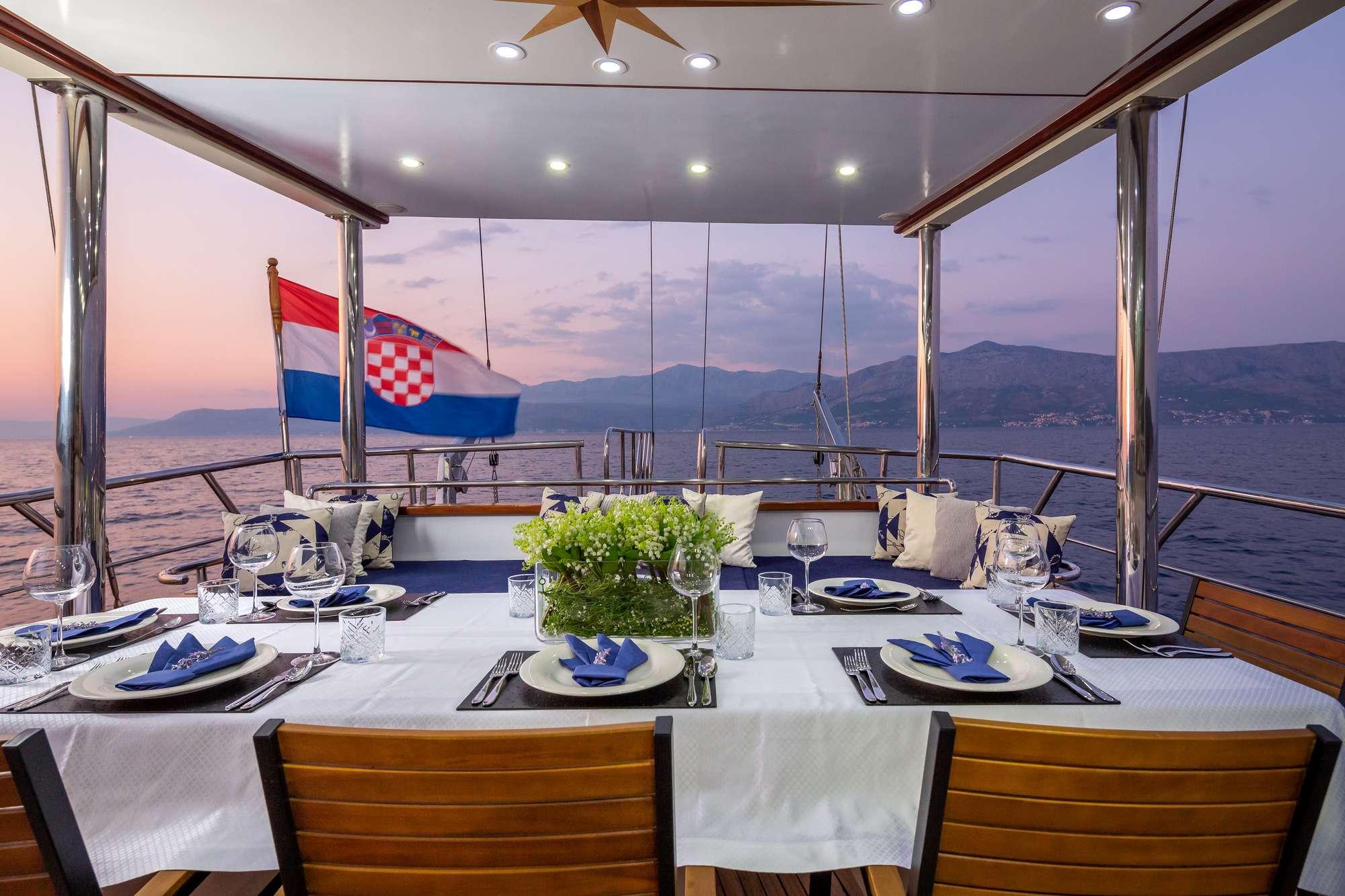 Saint Luca gulet amenities exterior deck in Croatia