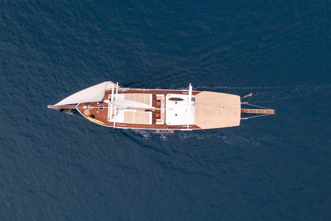 Kadena gulet aerial view in Croatia