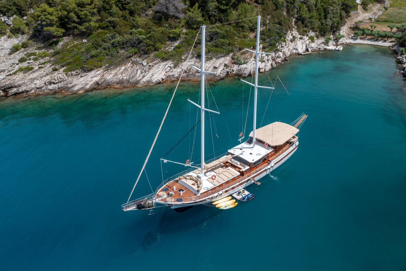 Kadena gulet aerial view in Croatia