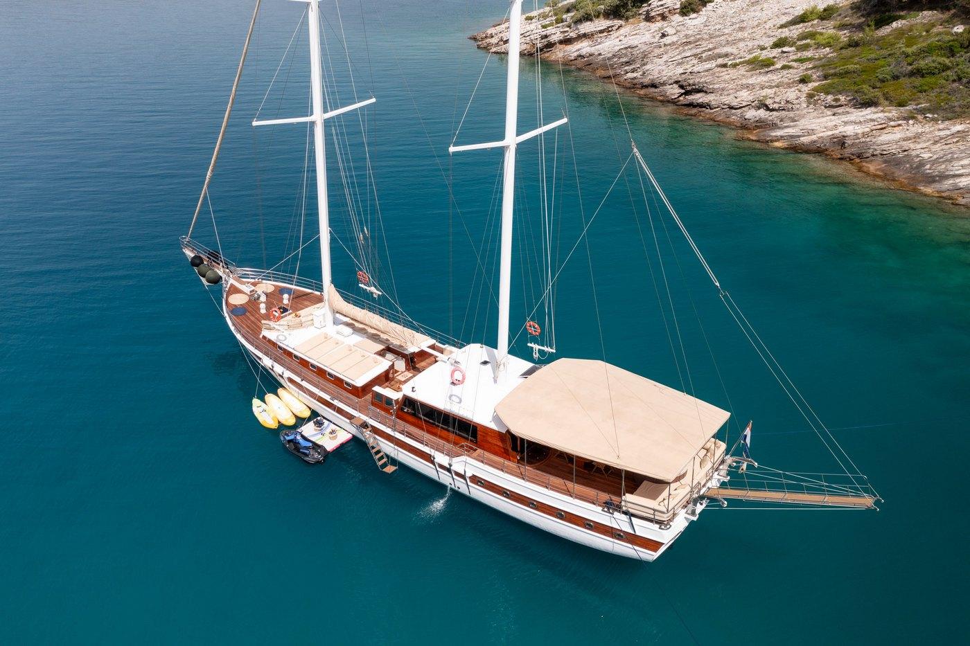 Kadena gulet aerial view in Croatia