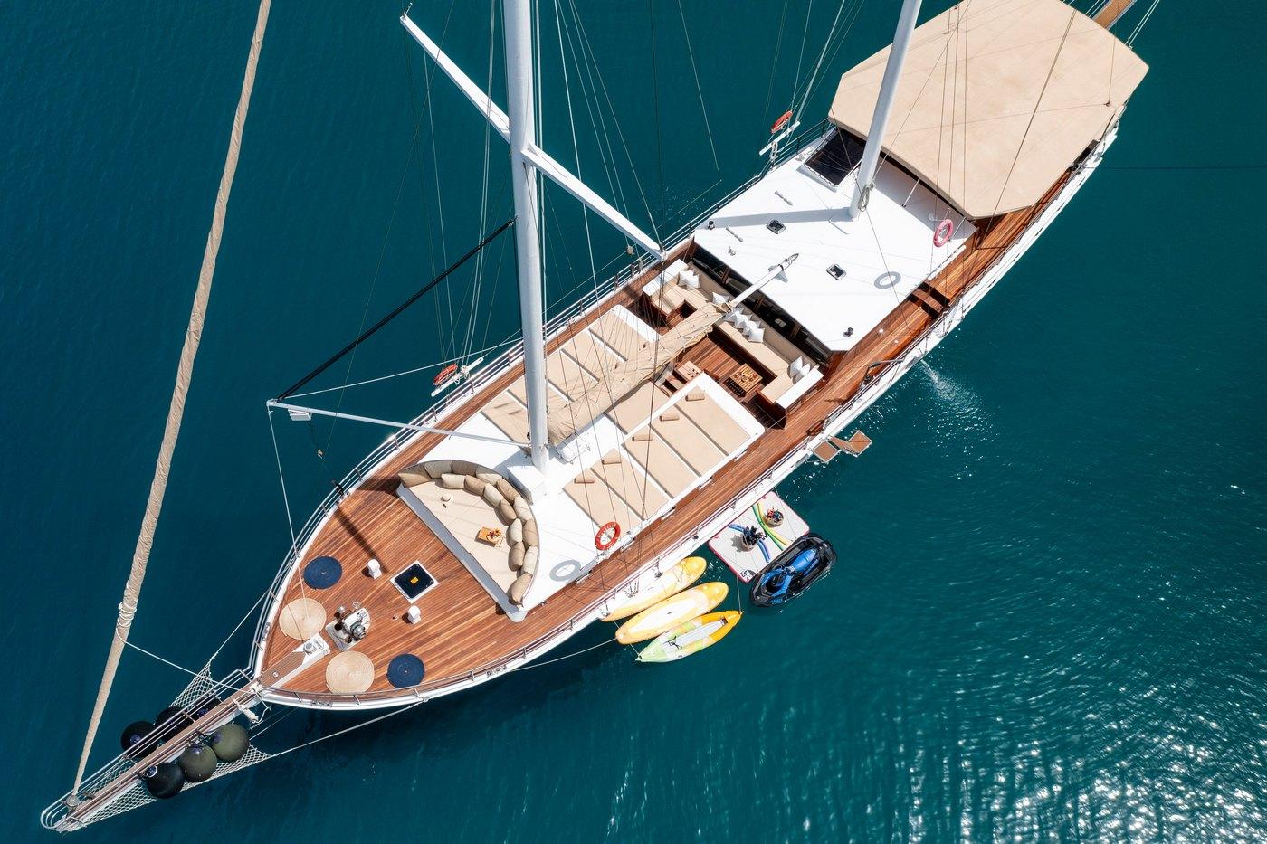 Kadena gulet aerial view in Croatia