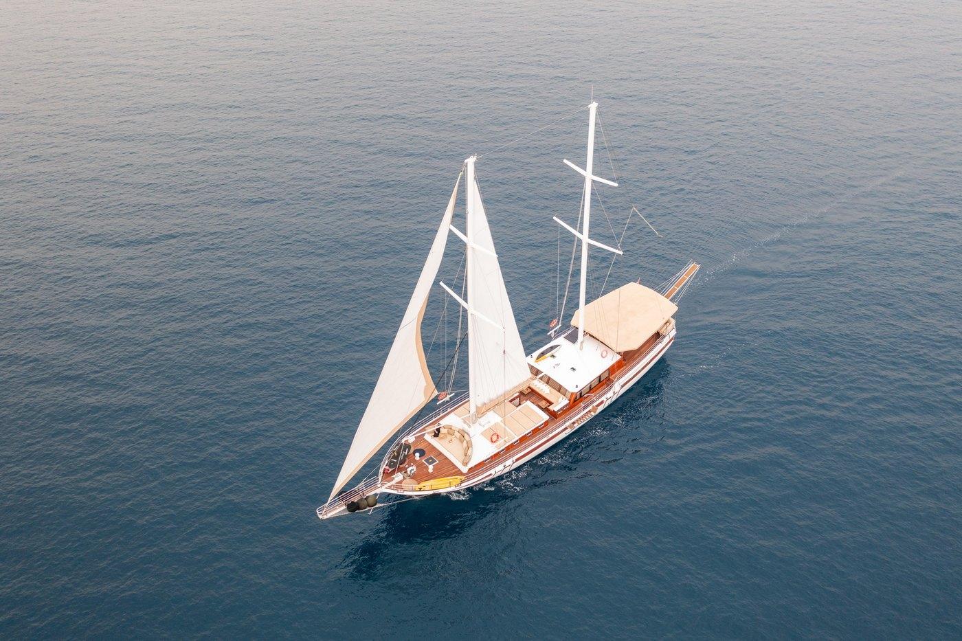 Kadena gulet aerial view in Croatia