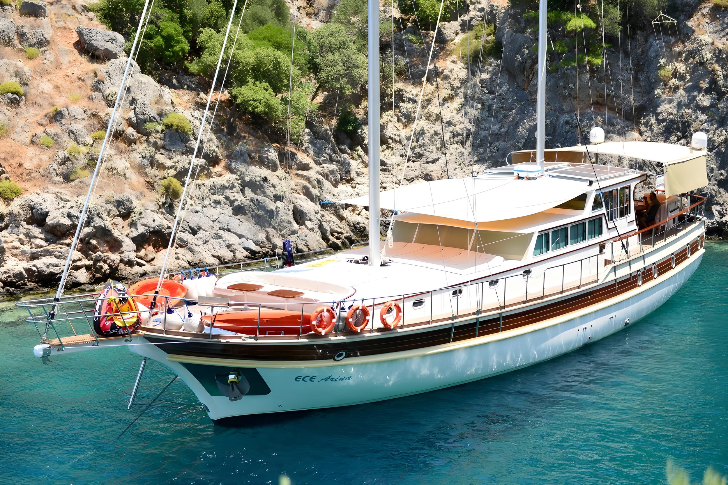 Ece Arina gulet amenities exterior deck in Türkiye