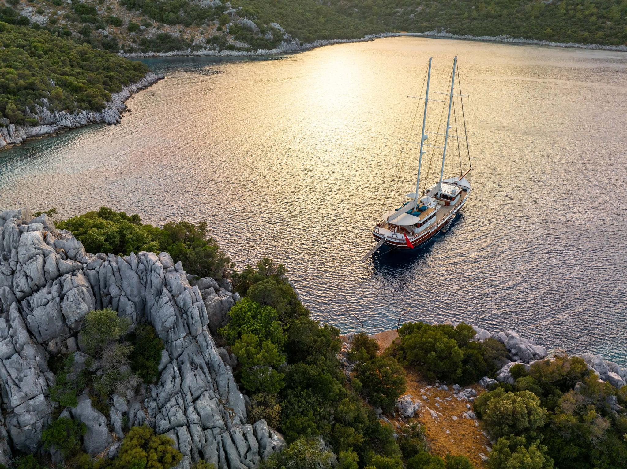 Nurten A gulet aerial view in Türkiye
