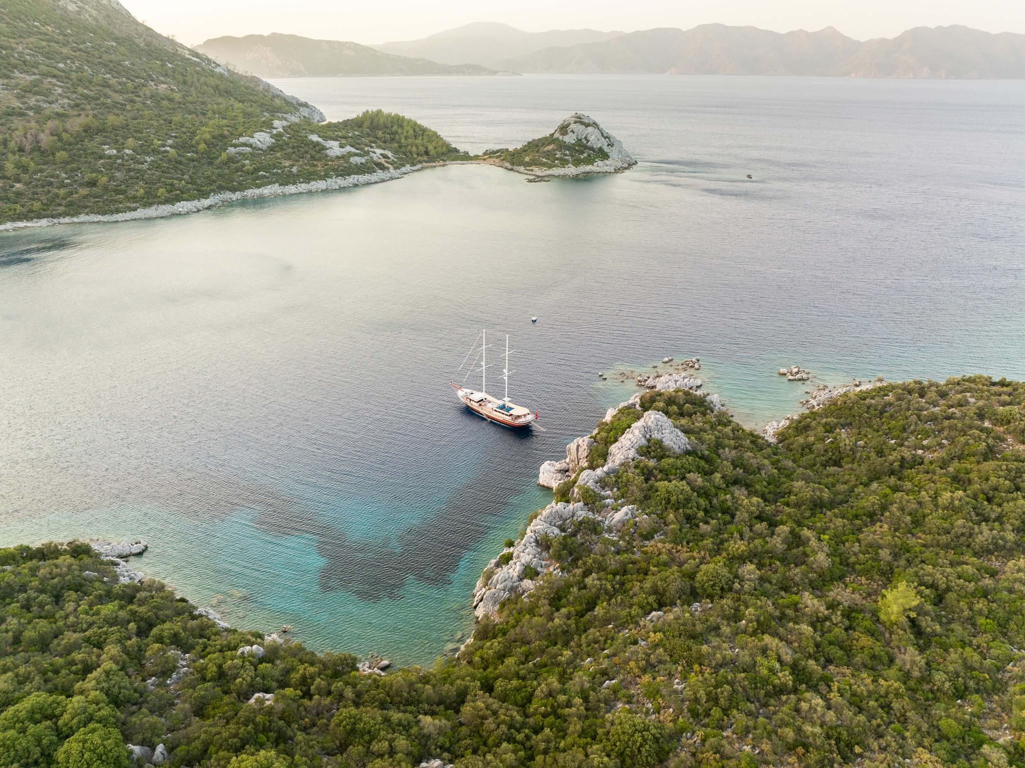 Nurten A gulet aerial view in Türkiye
