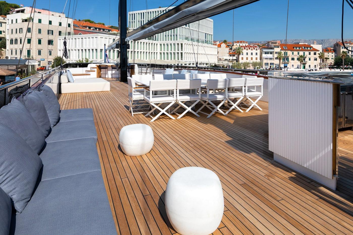 Scorpios gulet amenities exterior deck in Croatia