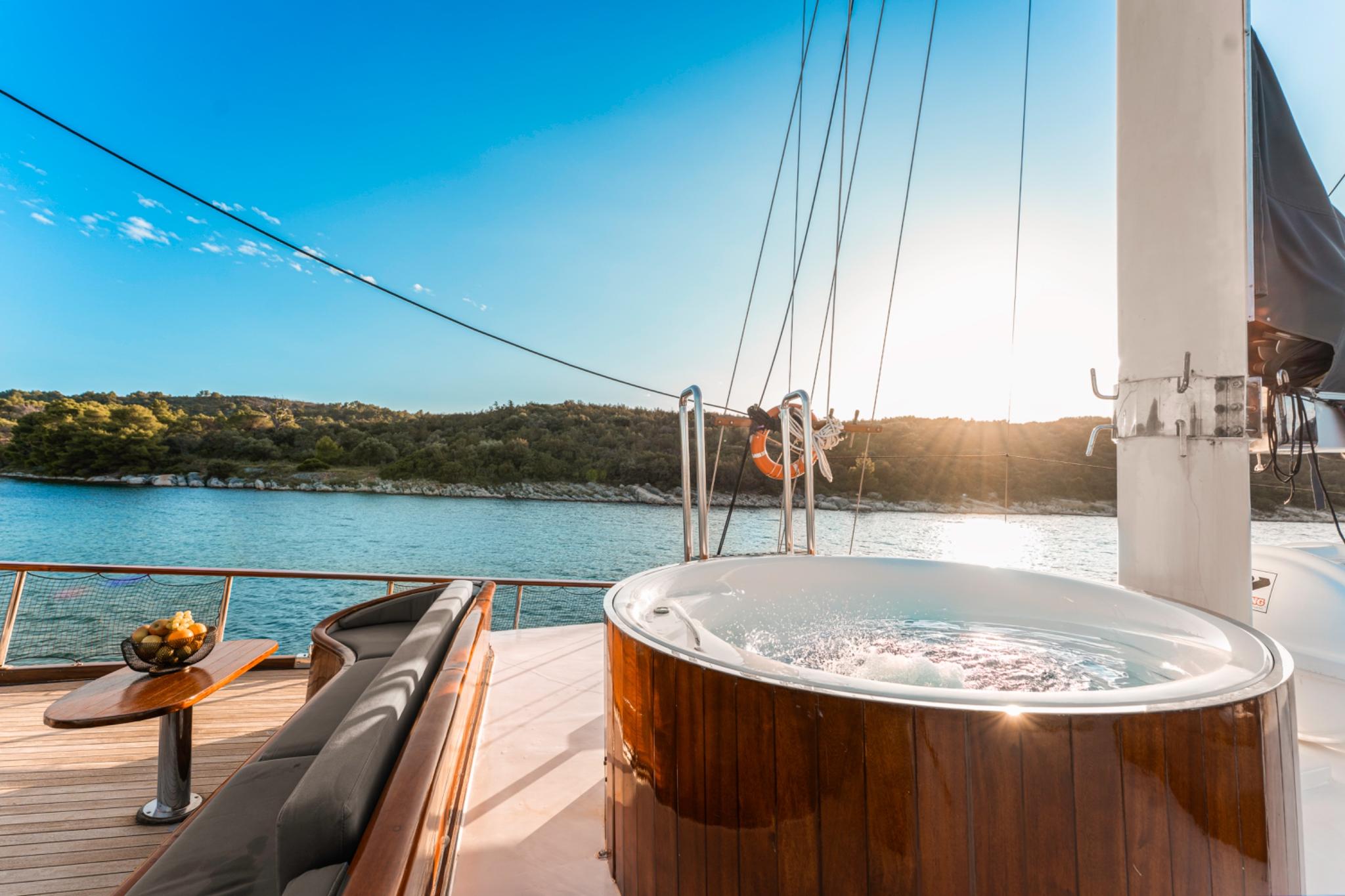 Croatia gulet amenities exterior deck in Croatia