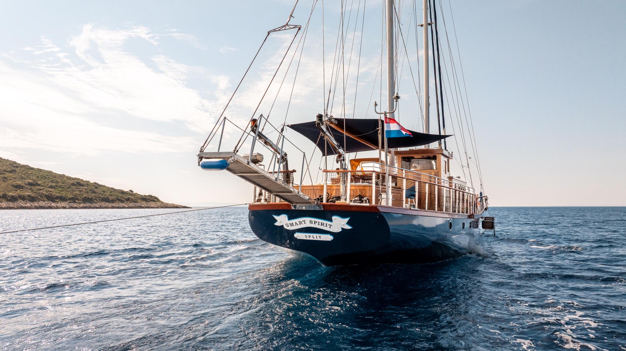 Smart Spirit gulet amenities aerial view in Croatia