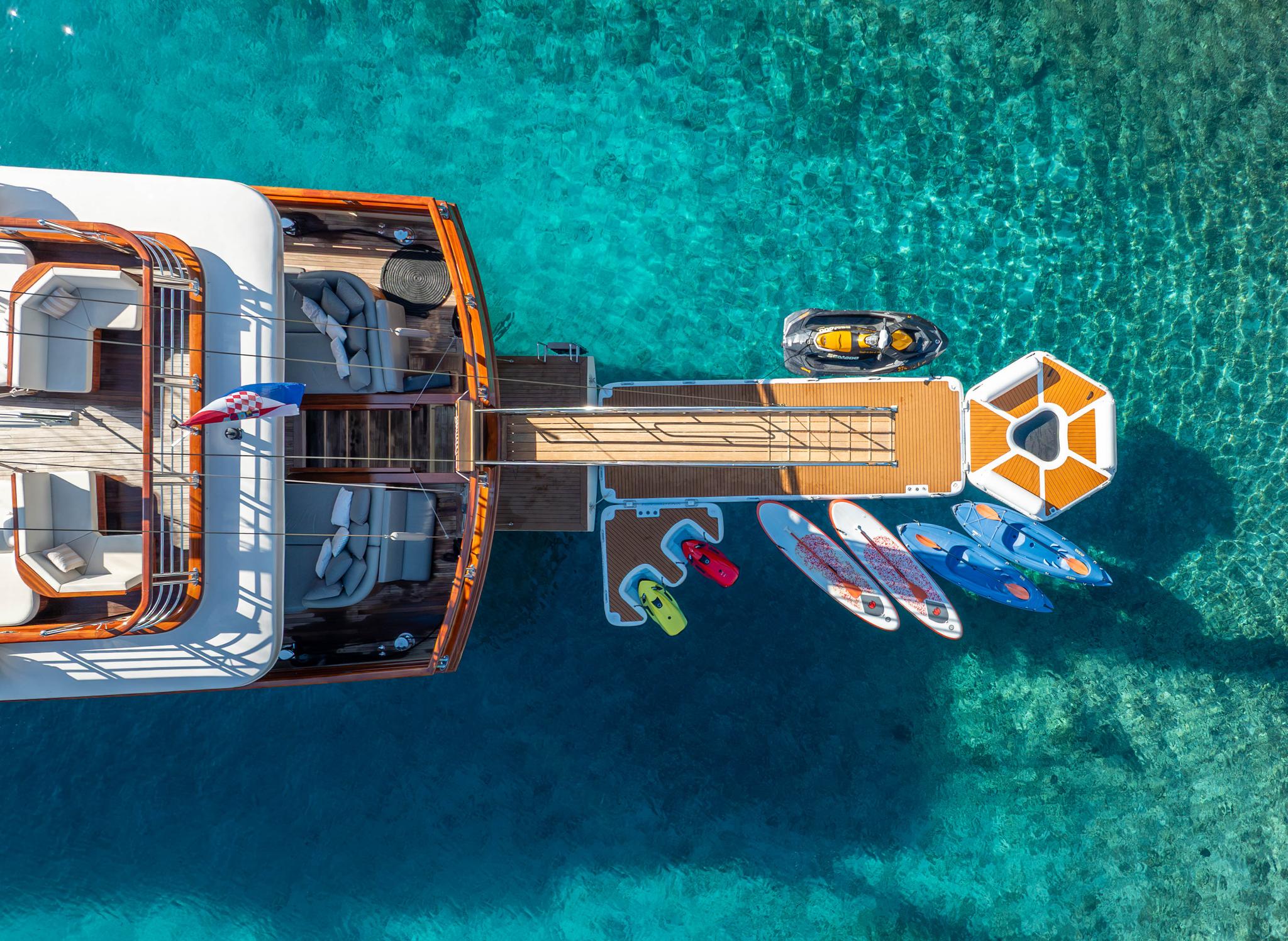 Son De Mar gulet amenities exterior deck in Croatia