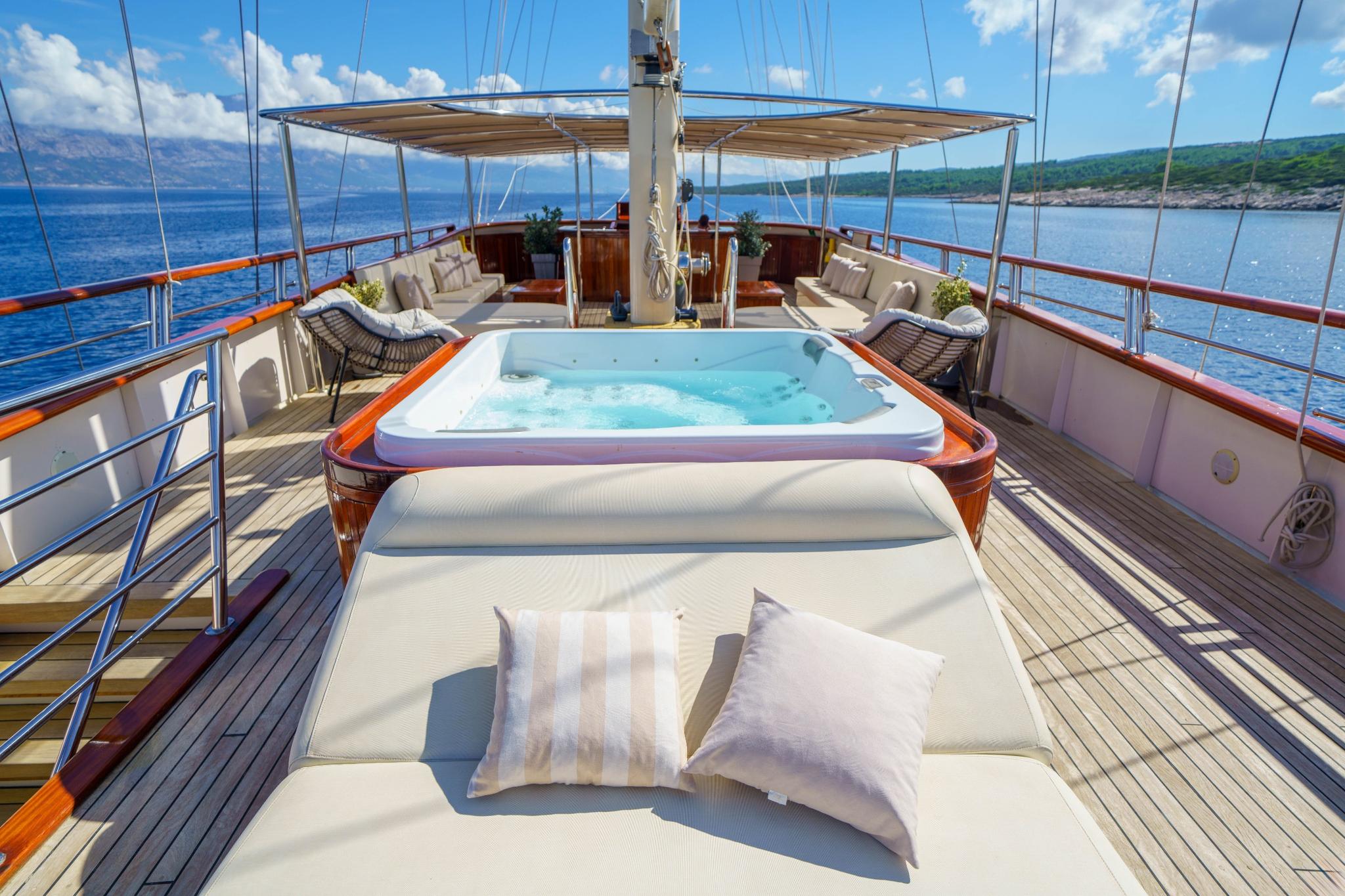 Son De Mar gulet amenities exterior deck in Croatia