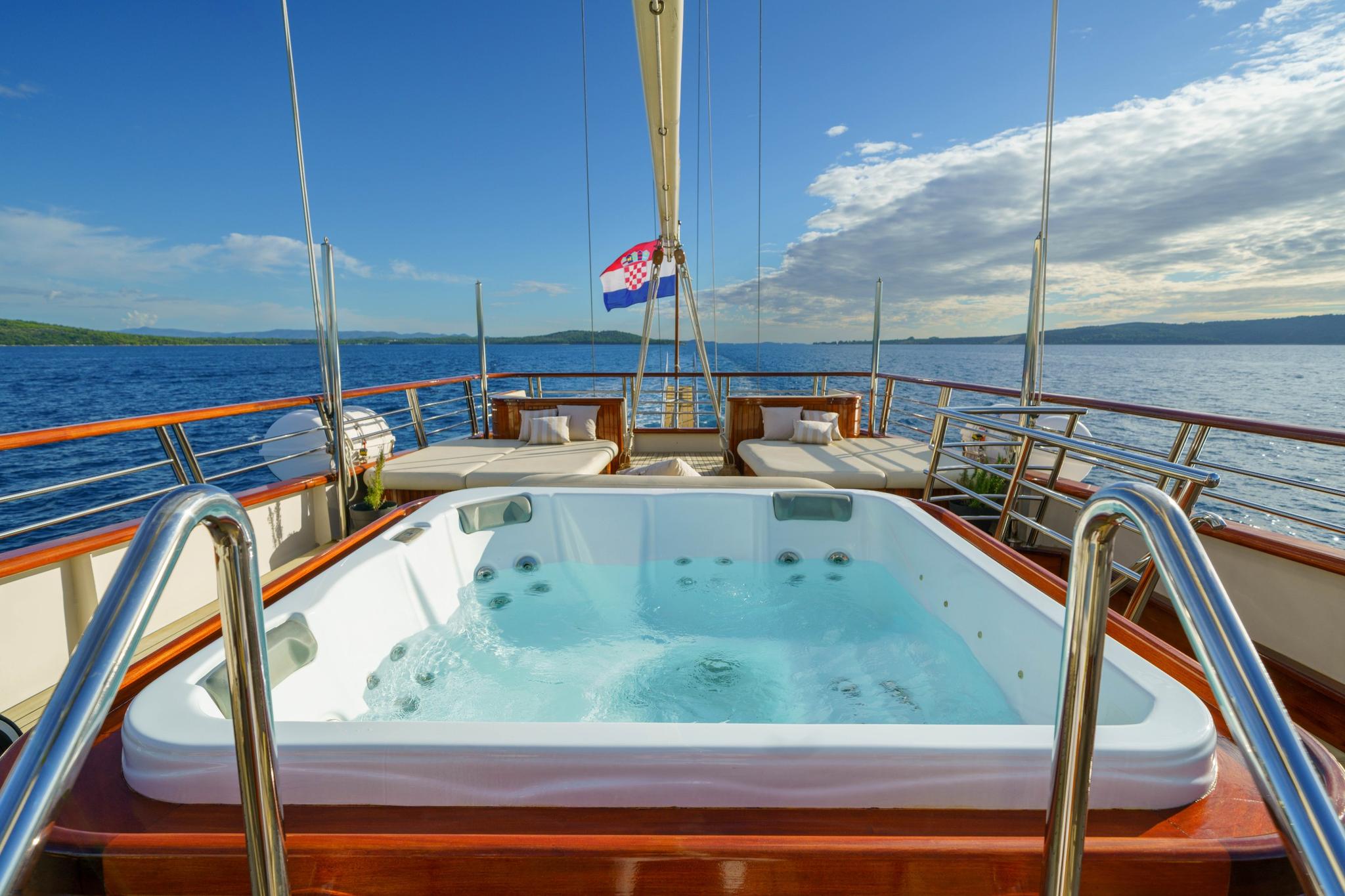 Son De Mar gulet amenities exterior deck in Croatia