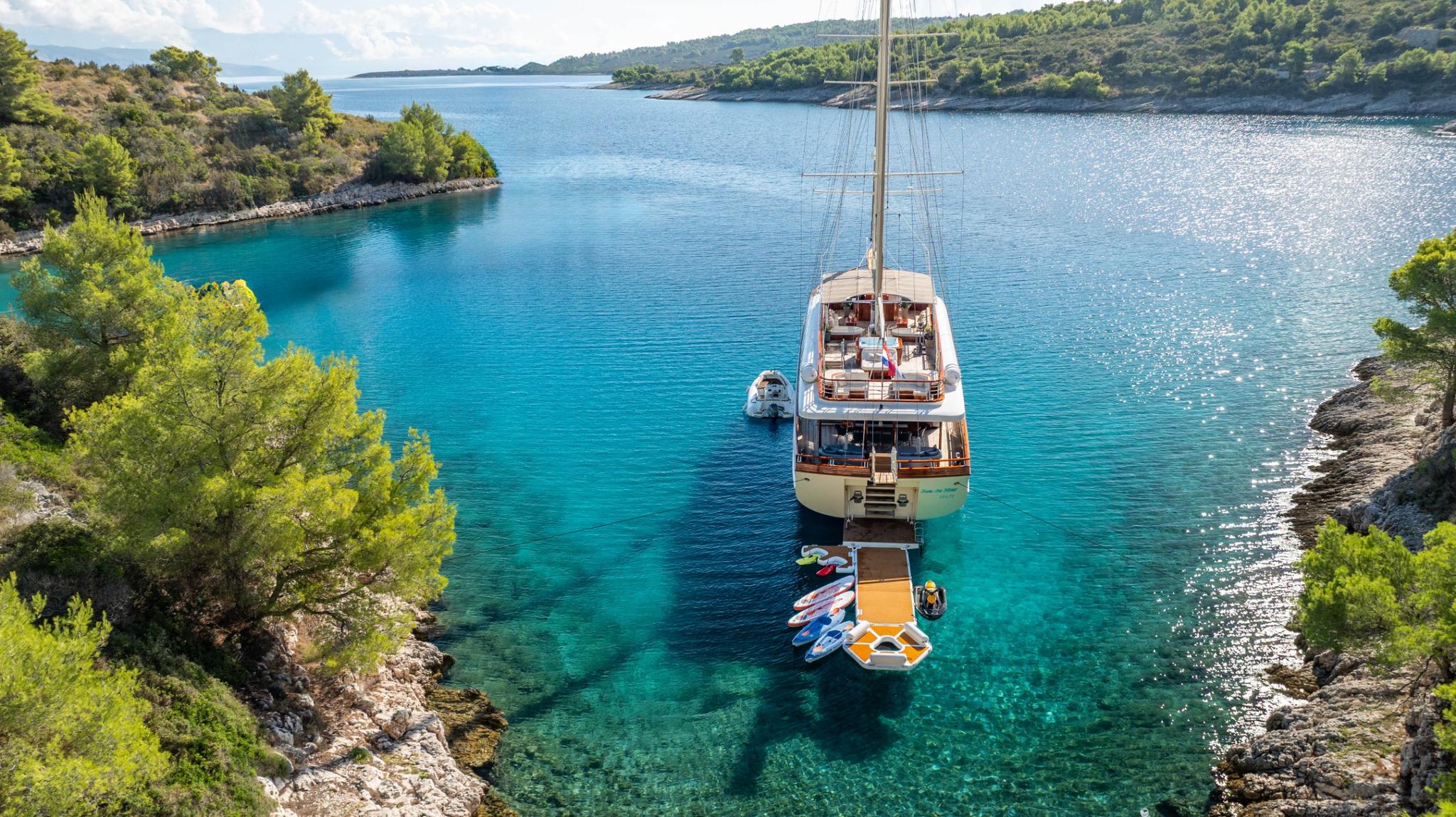 Son De Mar gulet amenities exterior deck in Croatia
