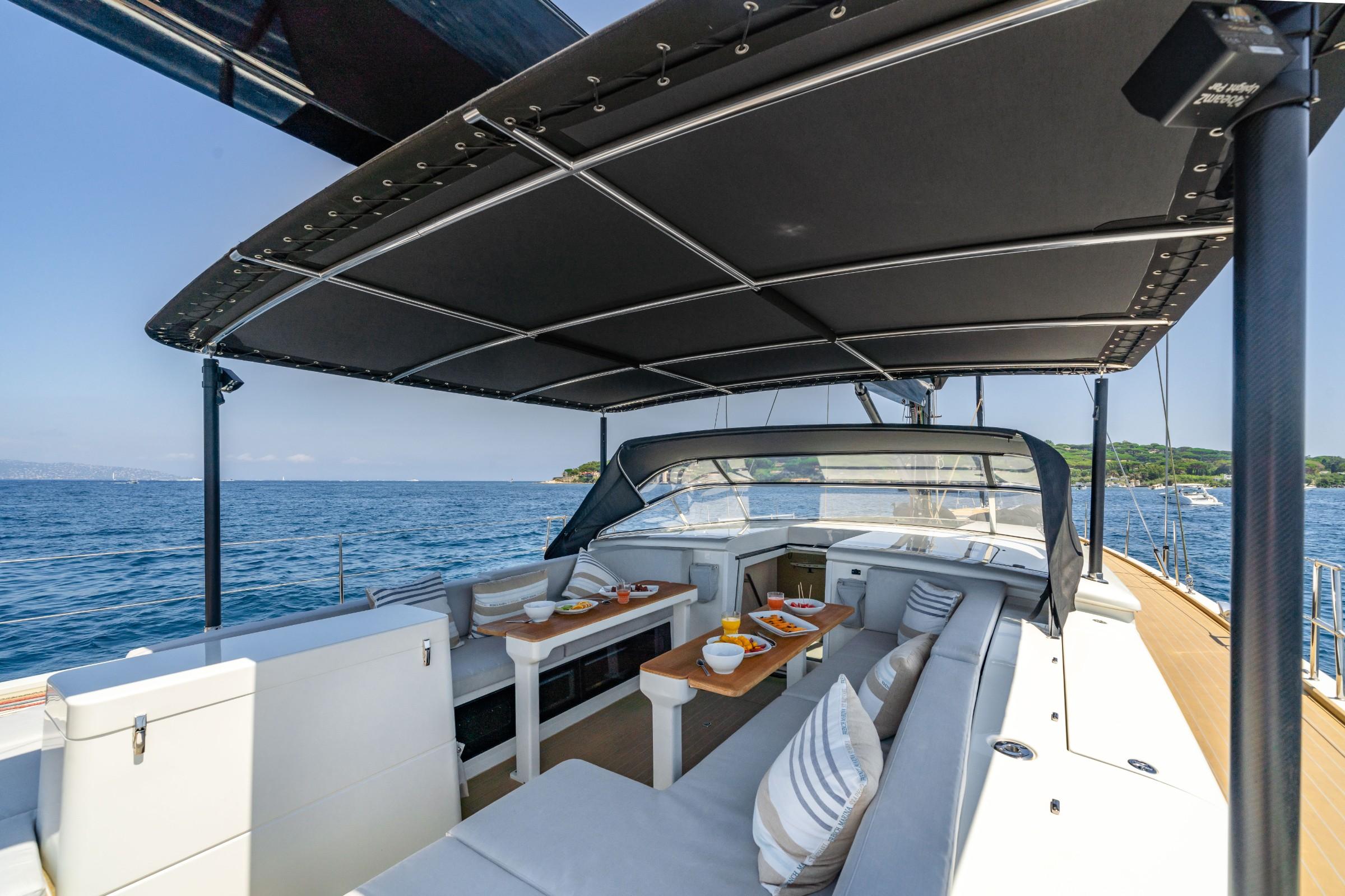Mystic gulet amenities exterior deck in France