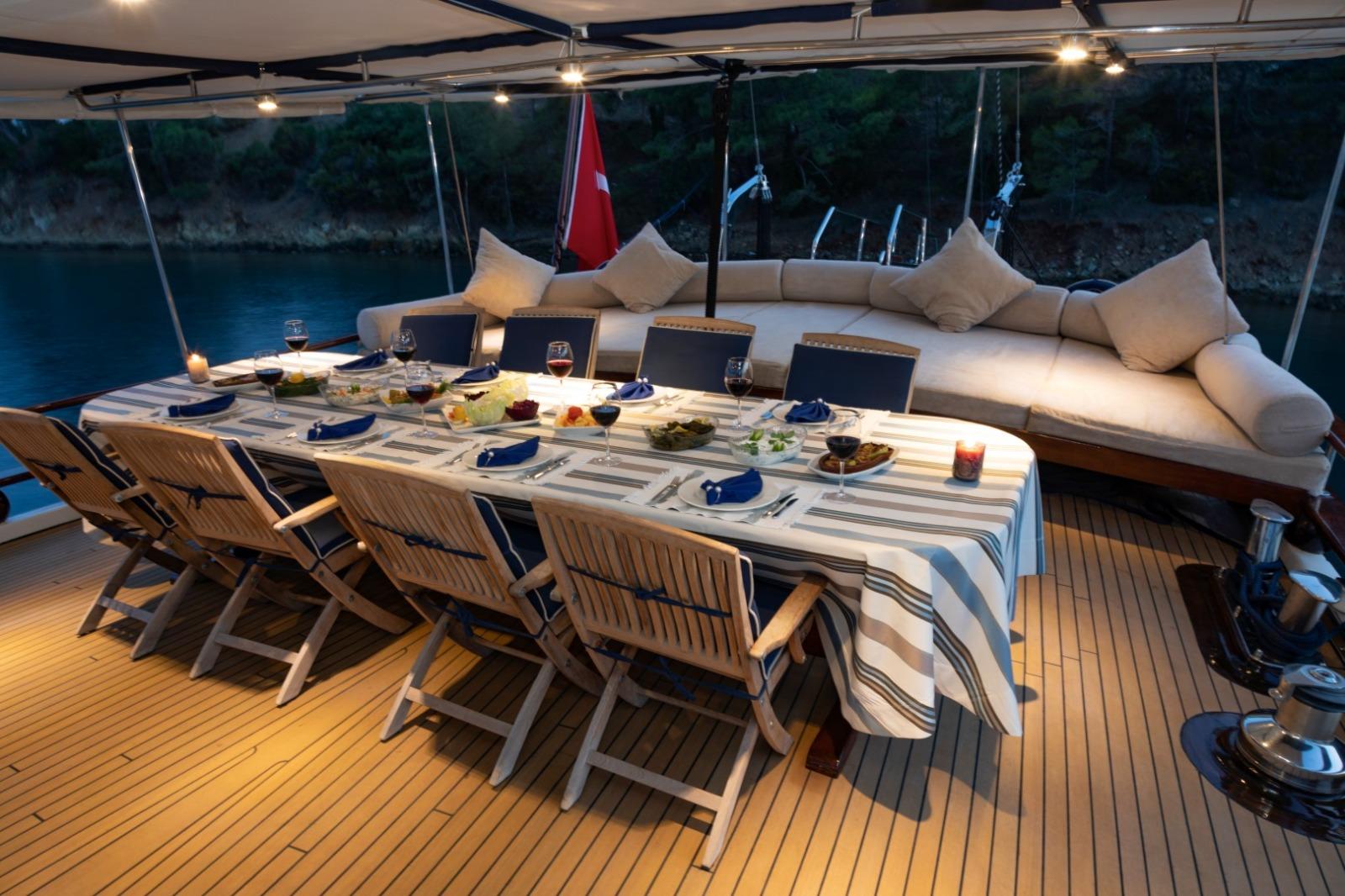KANARYA gulet amenities exterior deck in Türkiye