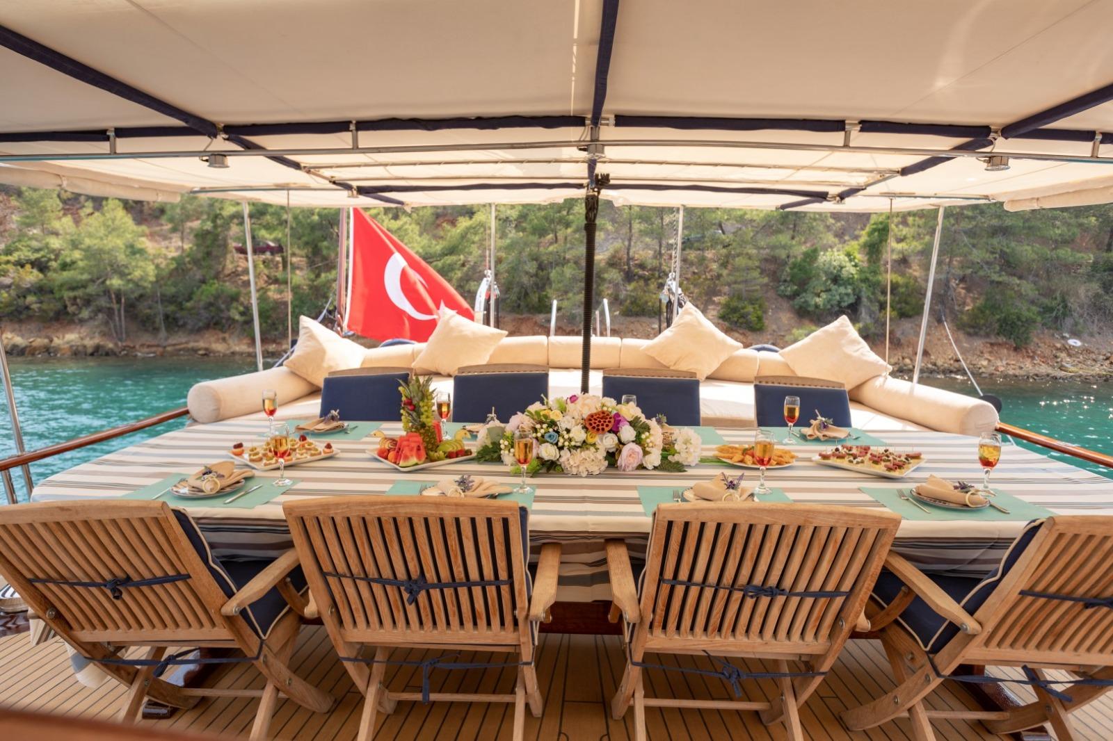 KANARYA gulet amenities exterior deck in Türkiye