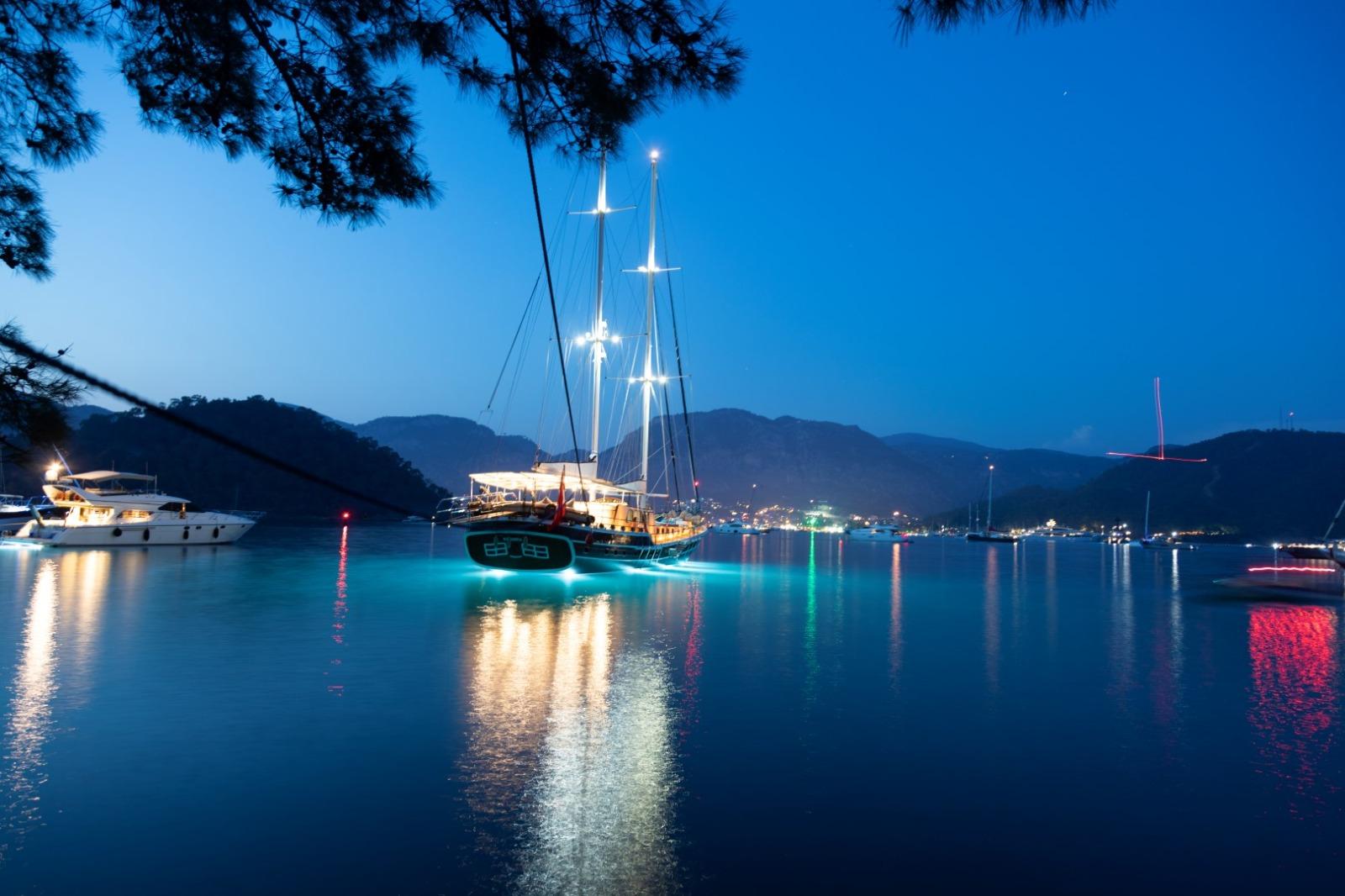 KANARYA gulet amenities aerial view in Türkiye