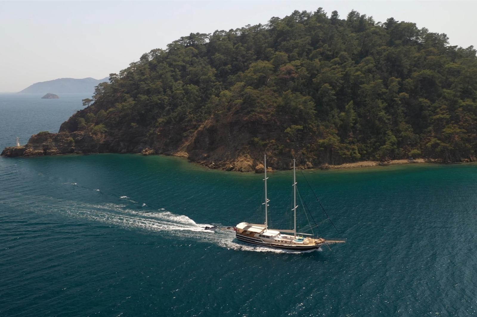 KANARYA gulet aerial view in Türkiye