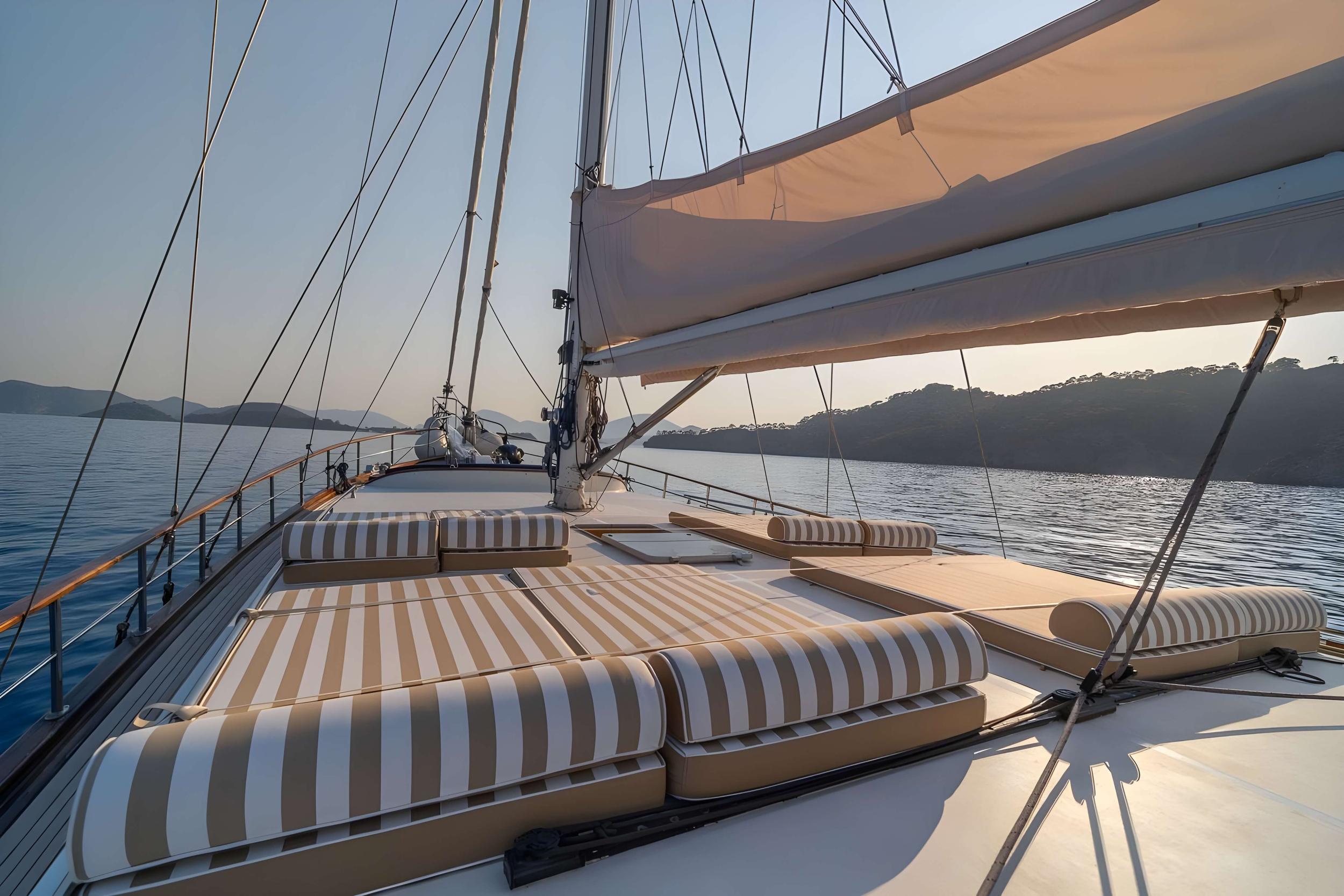 The Royal Blue gulet amenities exterior deck in Türkiye