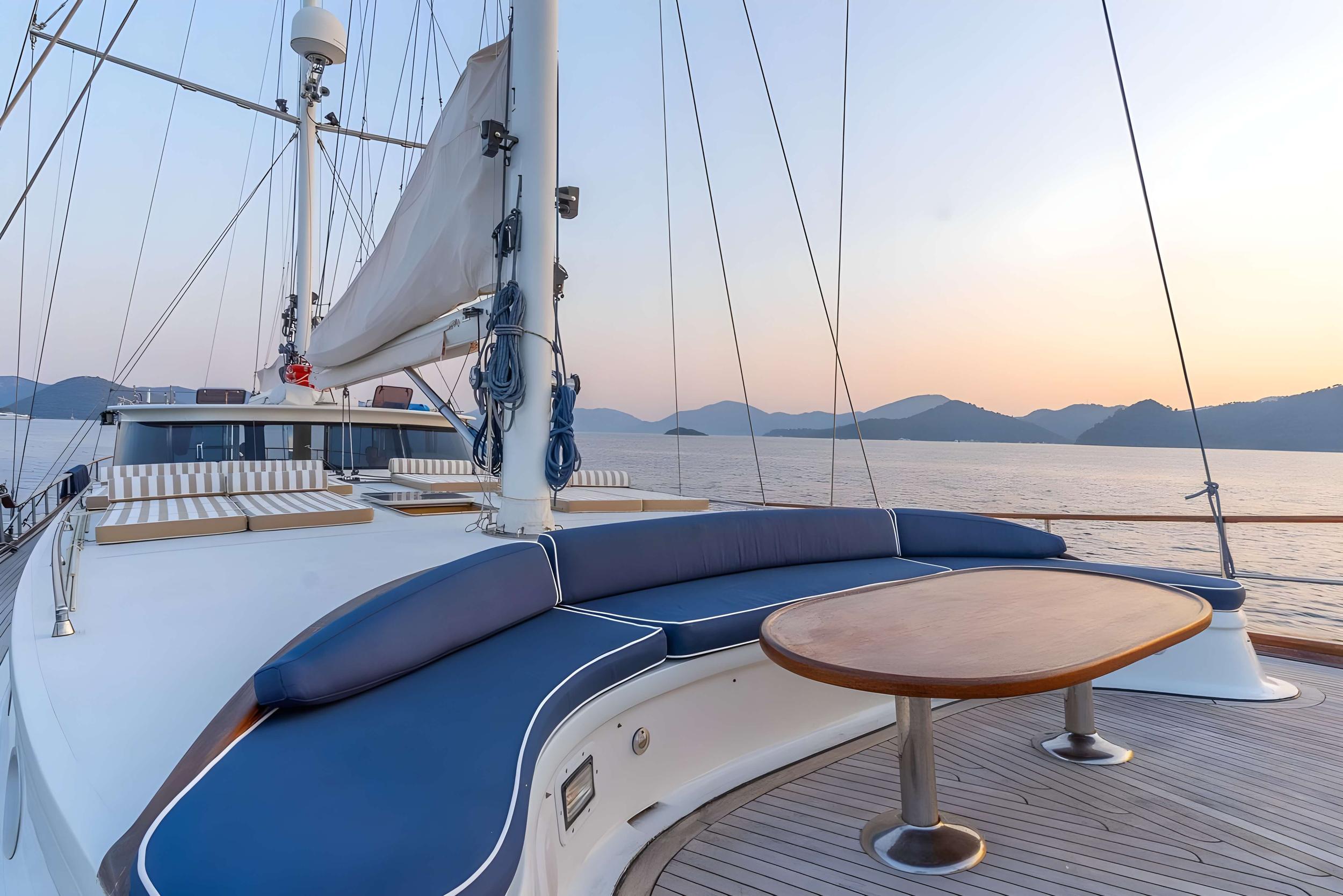 The Royal Blue gulet amenities exterior deck in Türkiye