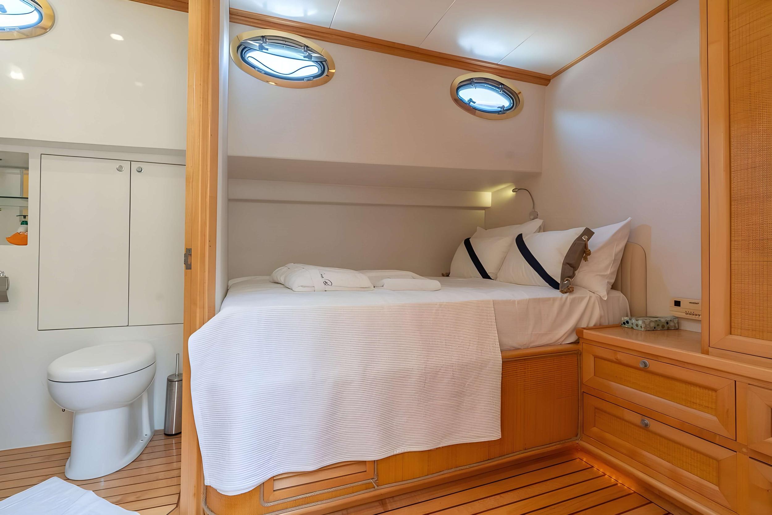 The Royal Blue gulet accommodation interior cabin in Türkiye