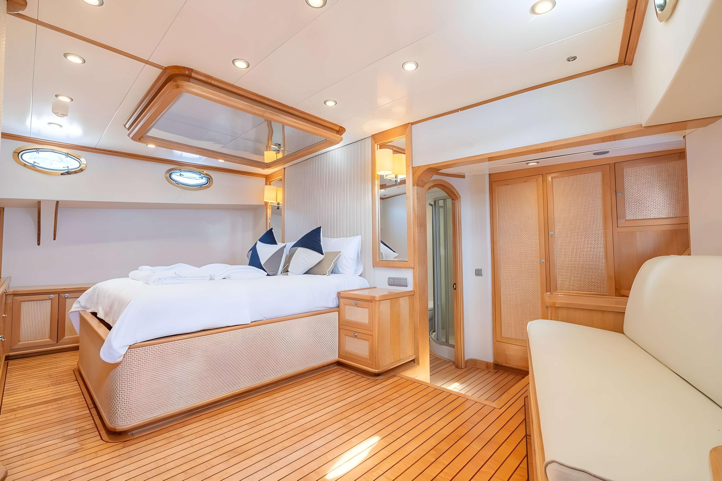 The Royal Blue gulet accommodation interior cabin in Türkiye