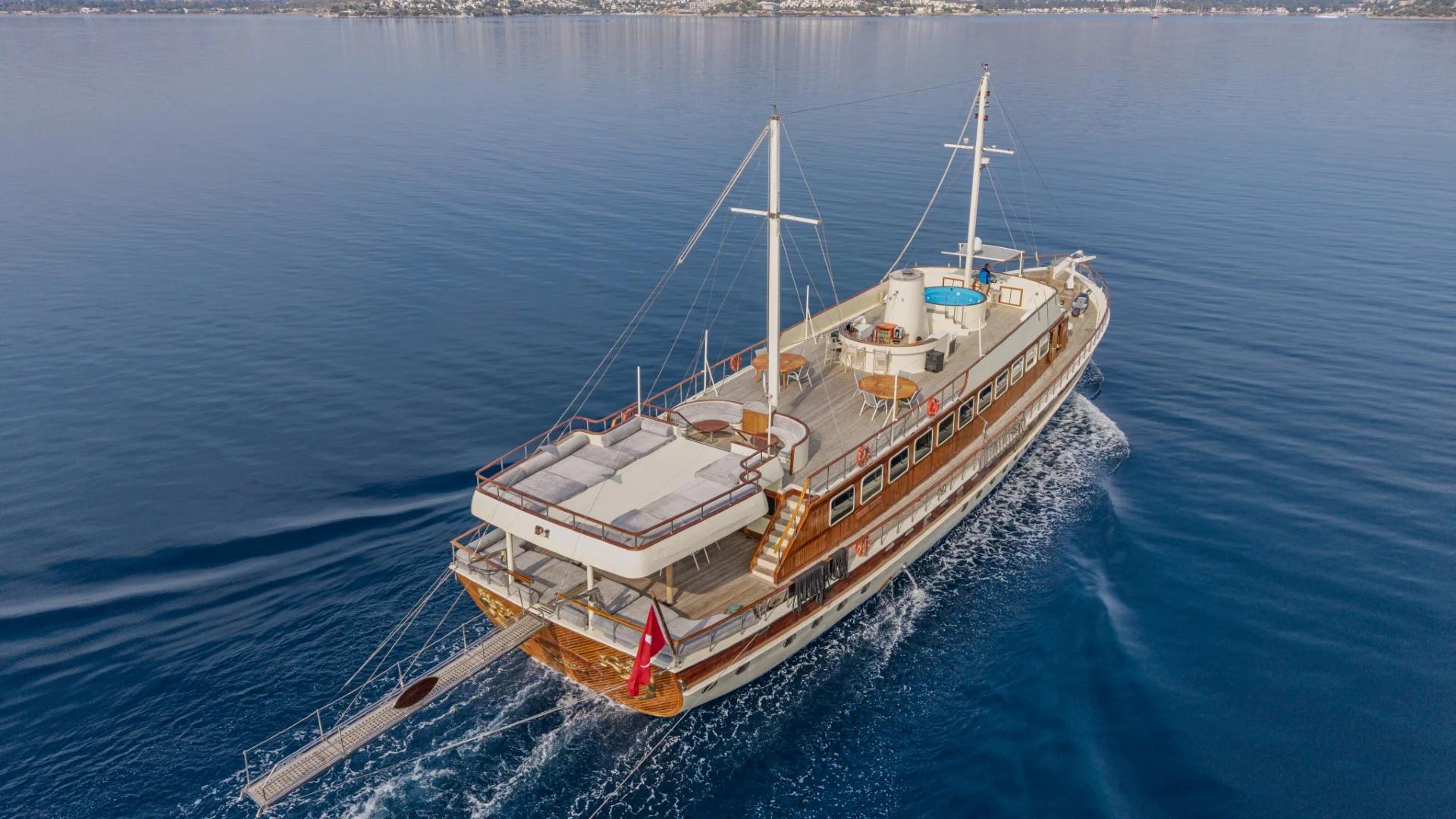 Elara 1 gulet aerial view in Türkiye