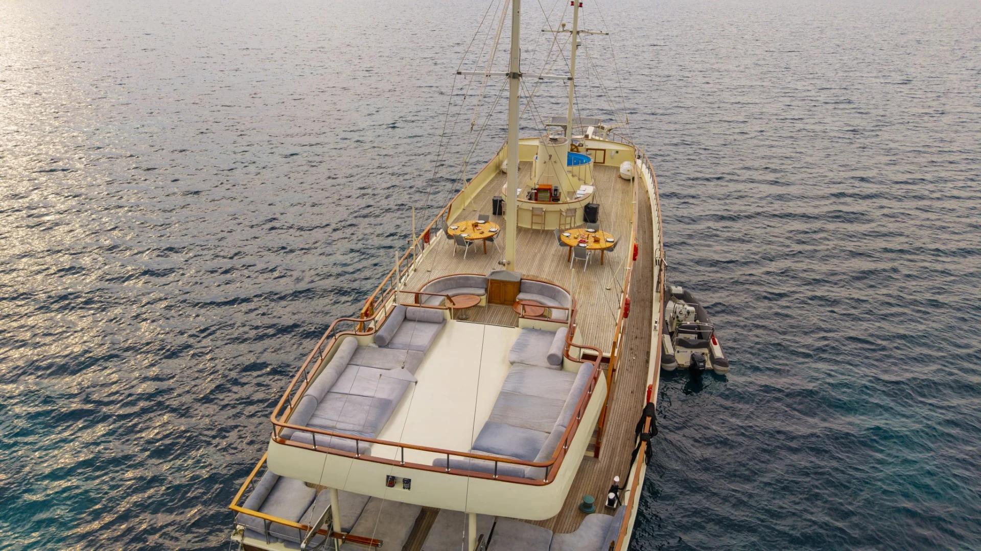 Elara 1 gulet aerial view in Türkiye