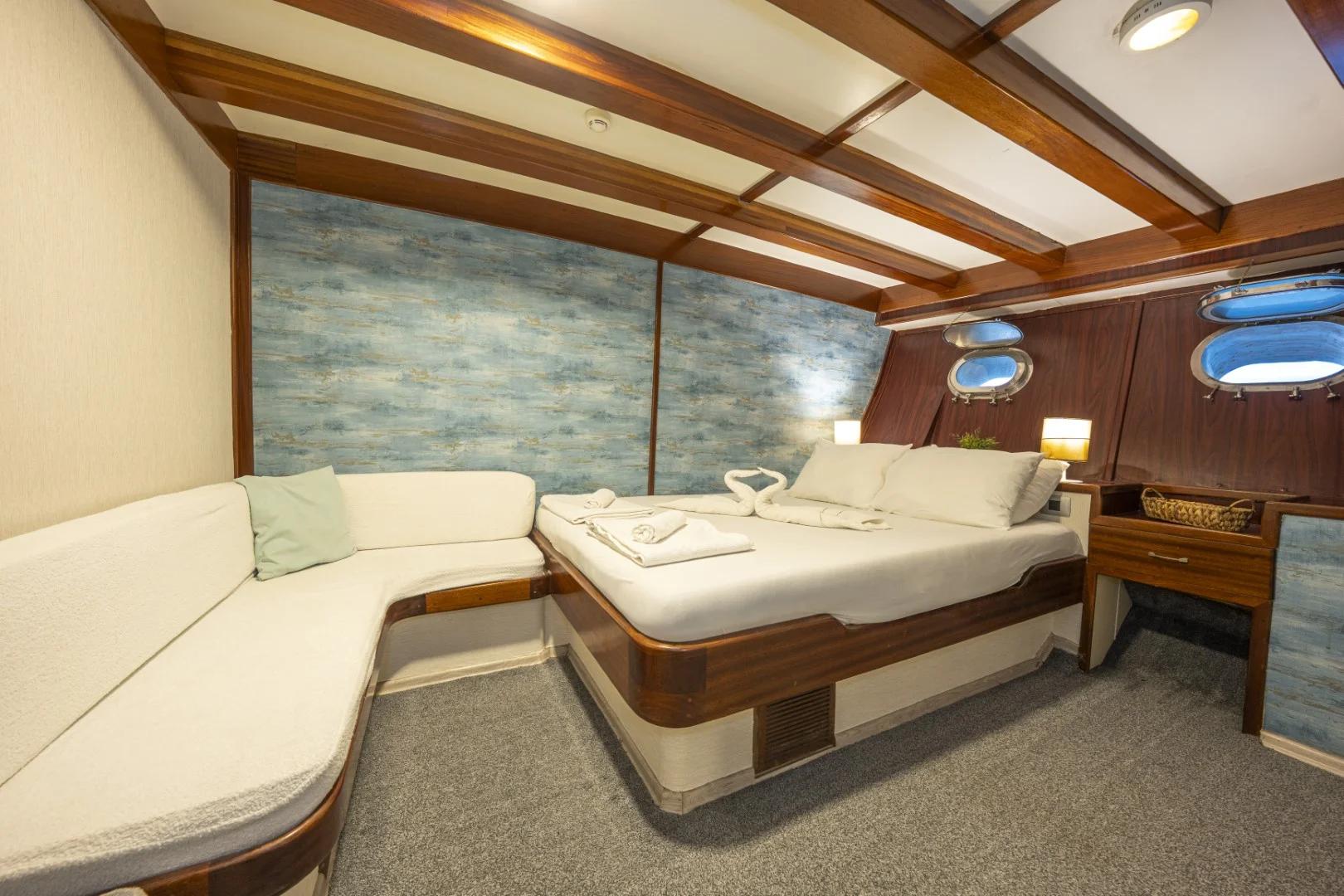 Elara 1 gulet accommodation interior cabin in Türkiye