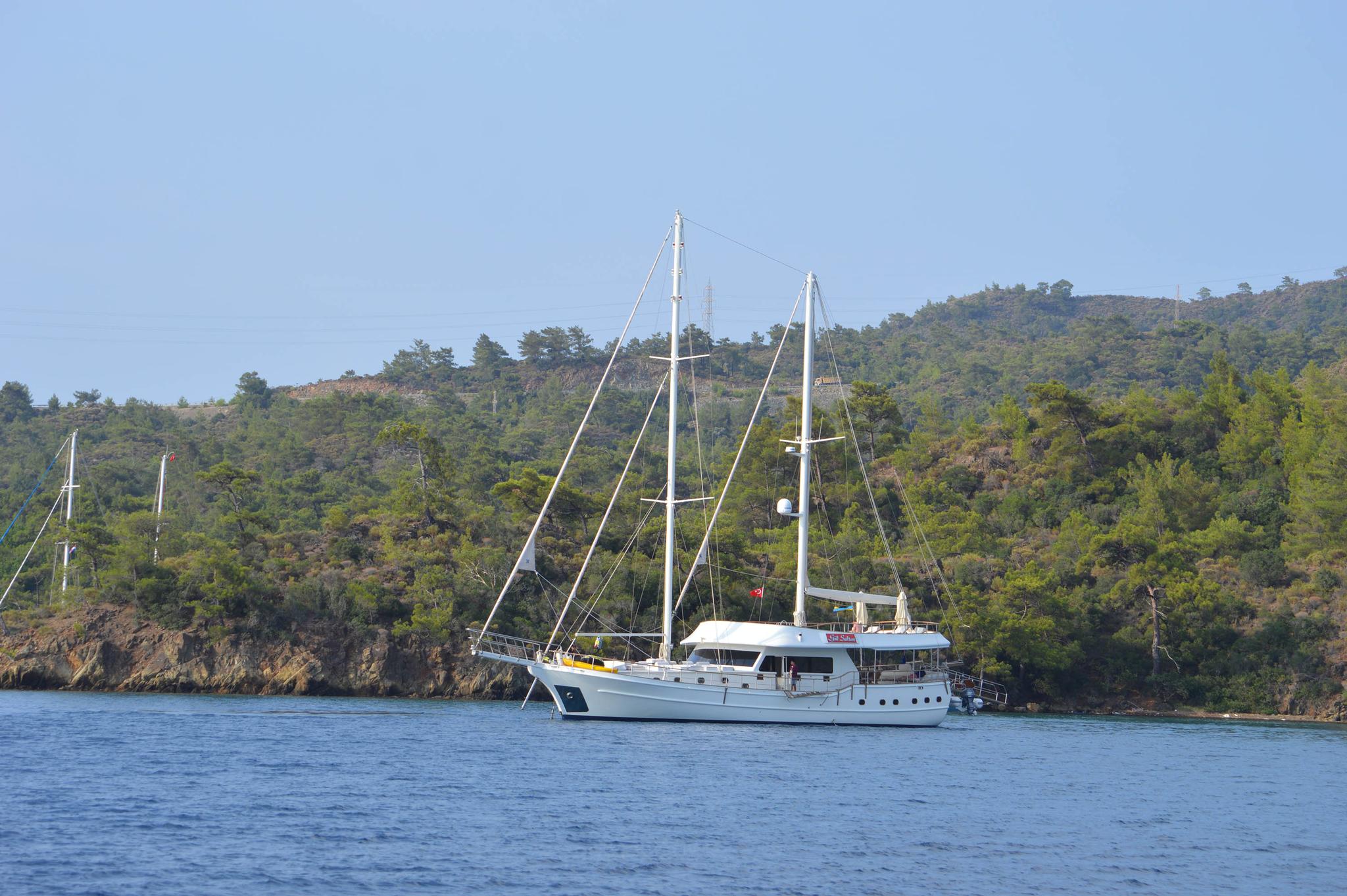 Gül Sultan gulet amenities aerial view in Türkiye